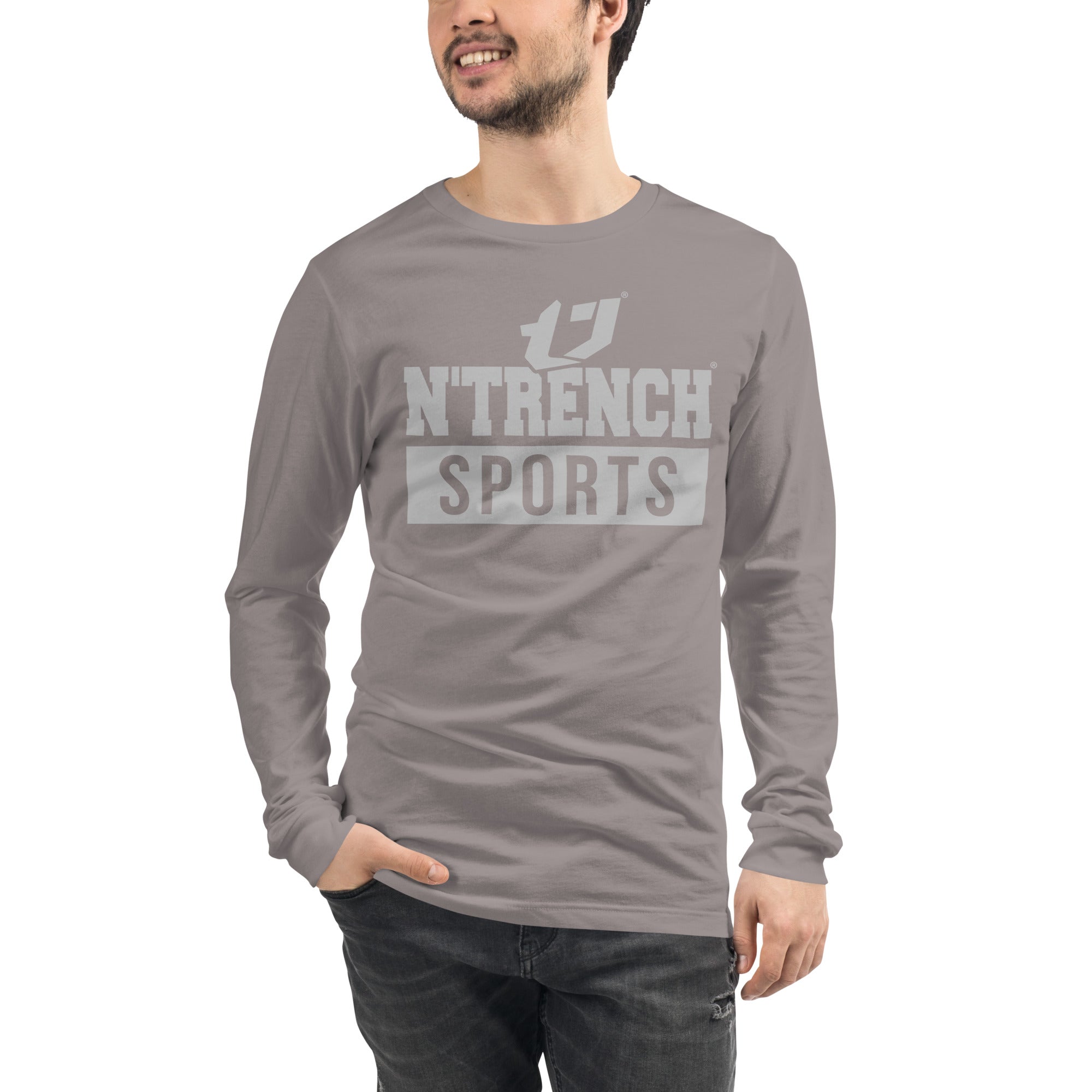 N'Trench Silver Logo and Lettering Unisex Long Sleeve Tee