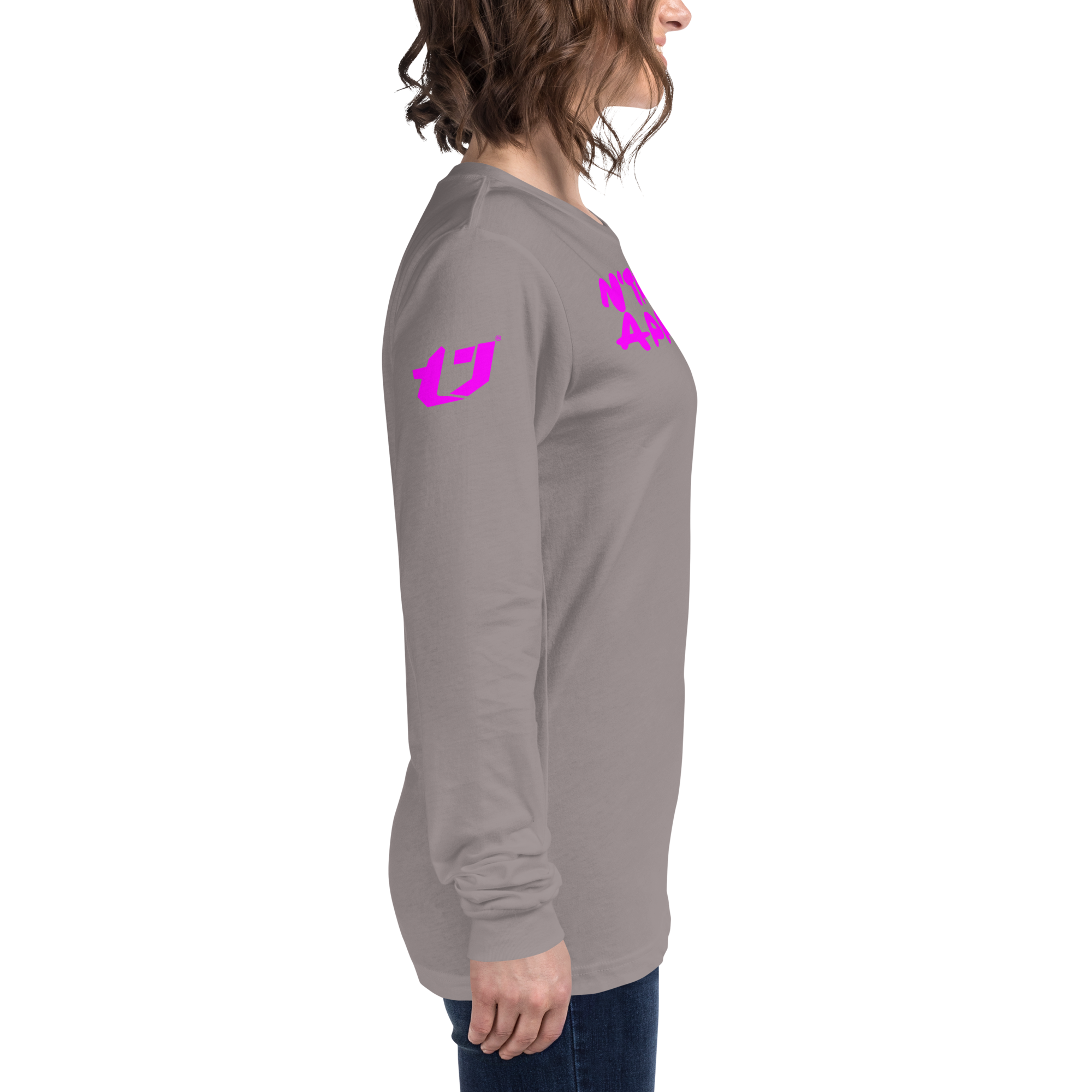 N'Trench Pink Lettering Women/Ladies Long Sleeve Tee