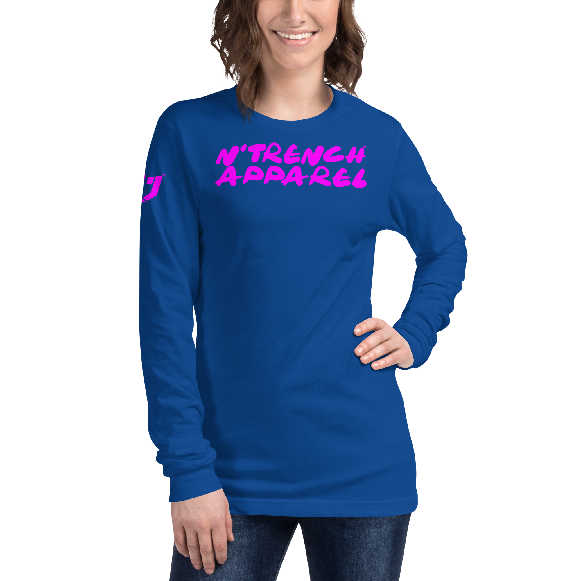 N'Trench Pink Lettering Women/Ladies Long Sleeve Tee