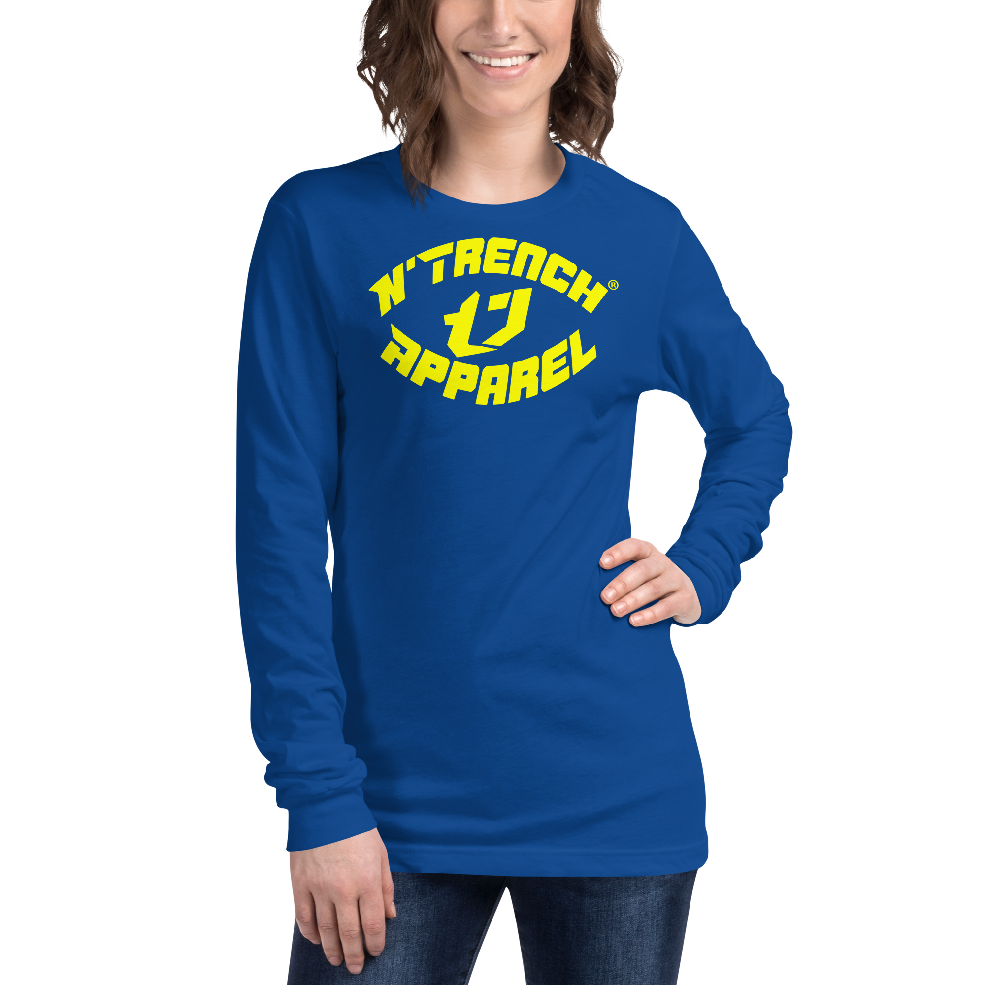 N'Trench Apparel Yellow Lettering Women/Ladies long sleeve tee