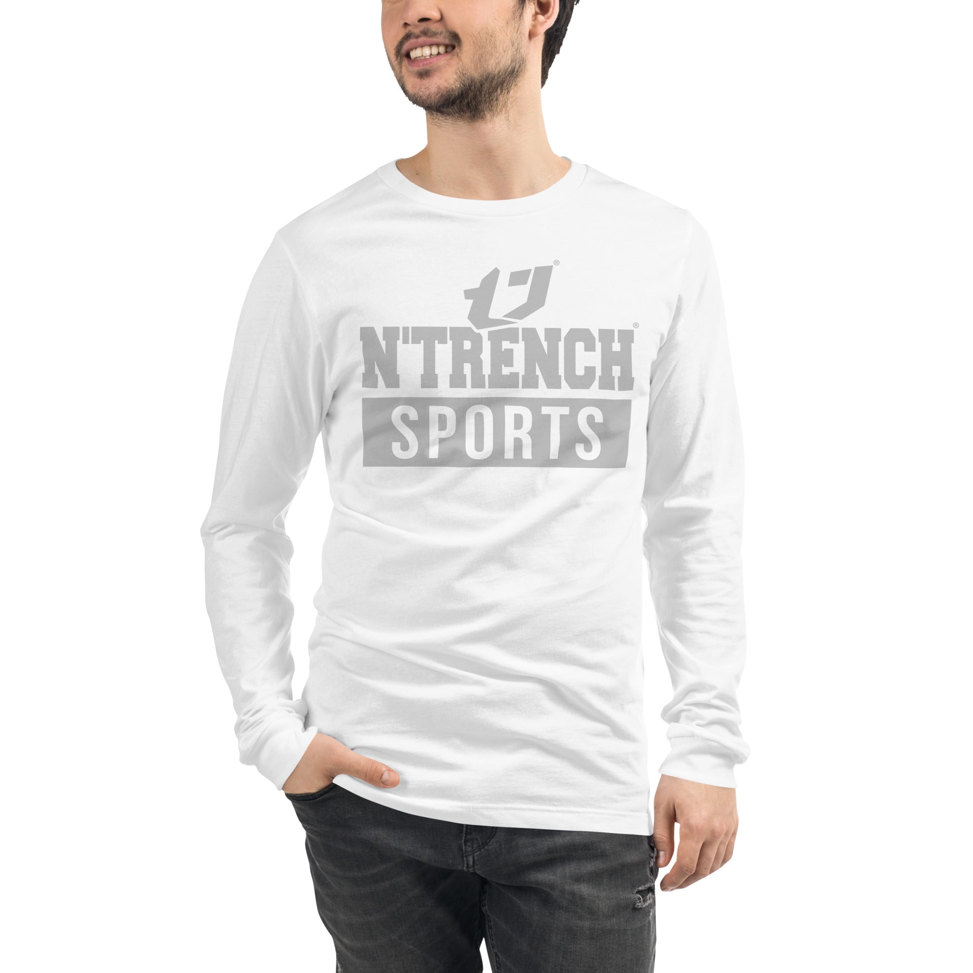 N'Trench Silver Logo and Lettering Unisex Long Sleeve Tee