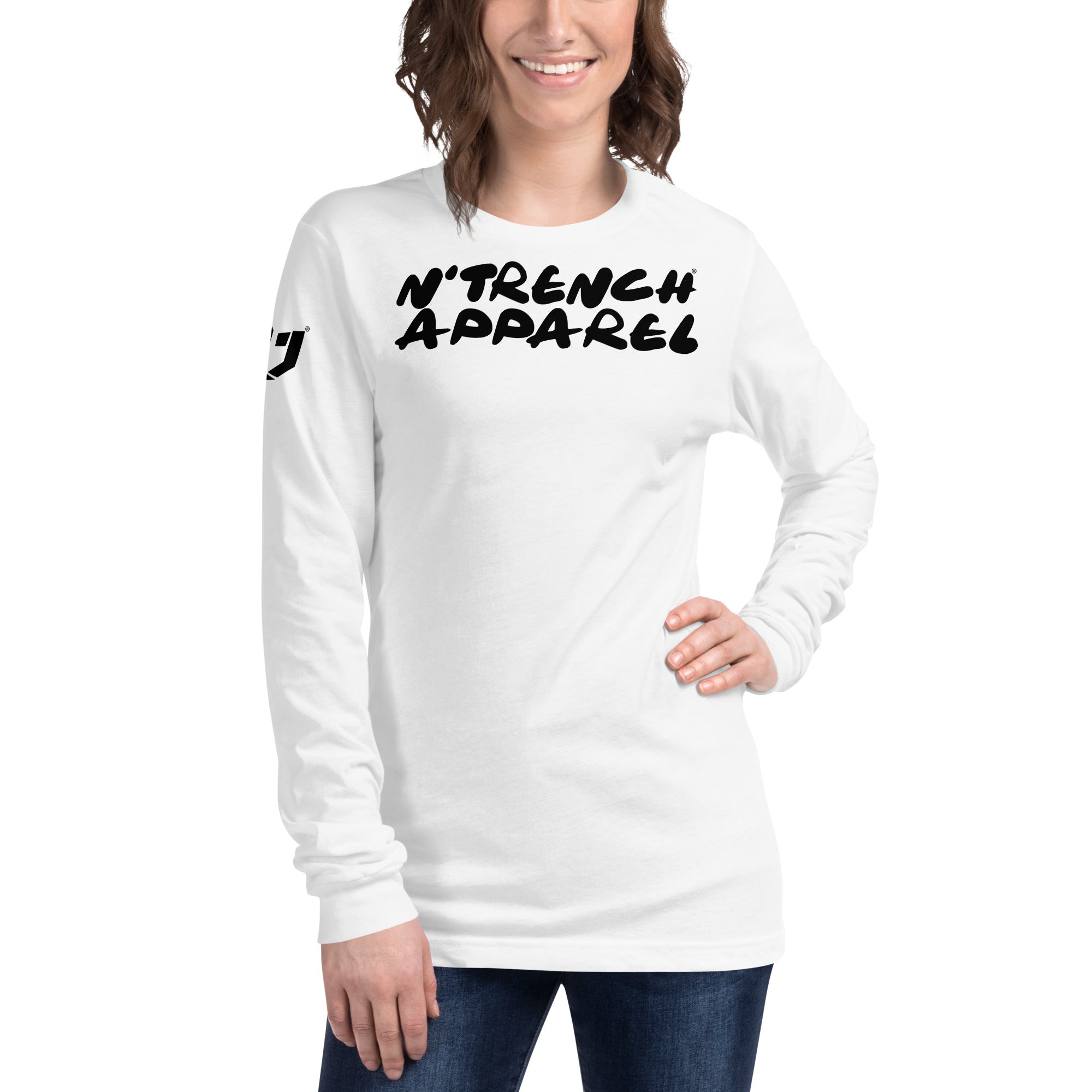 N'Trench Black Lettering and Logo Women/Ladies Long Sleeve Tee