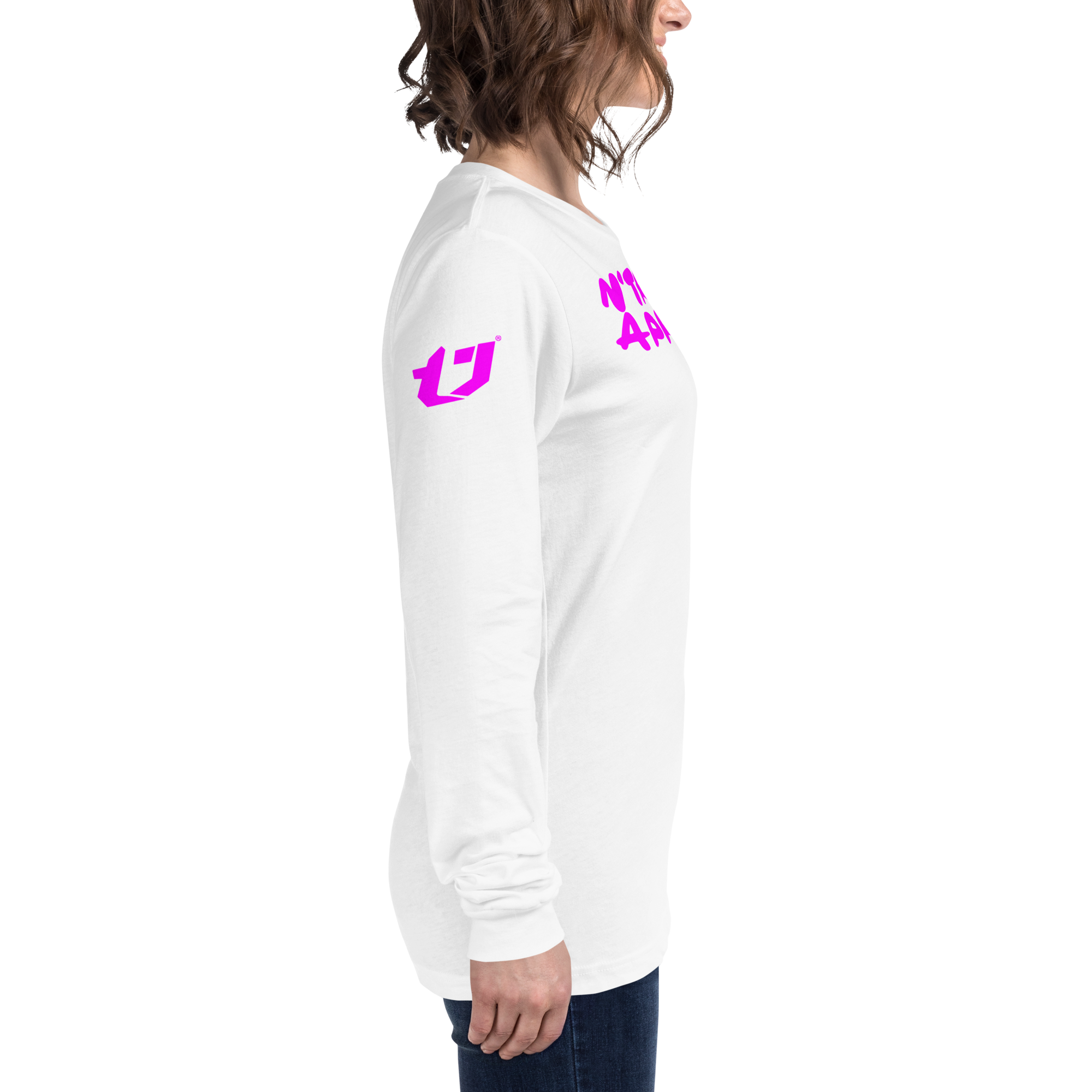 N'Trench Pink Lettering Women/Ladies Long Sleeve Tee