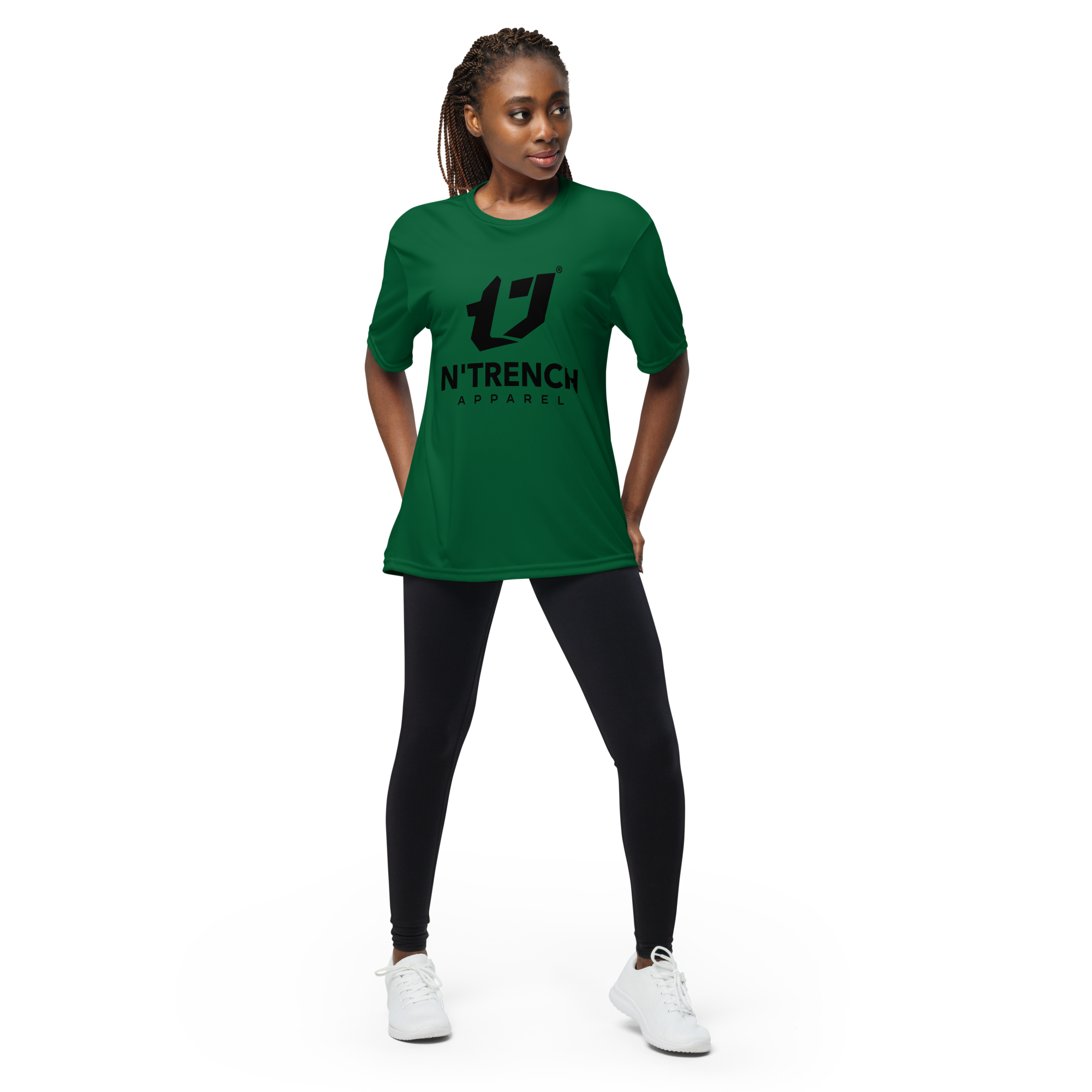 N'Trench Apparel Black Lettering unisex performance crew neck t-shirt 2