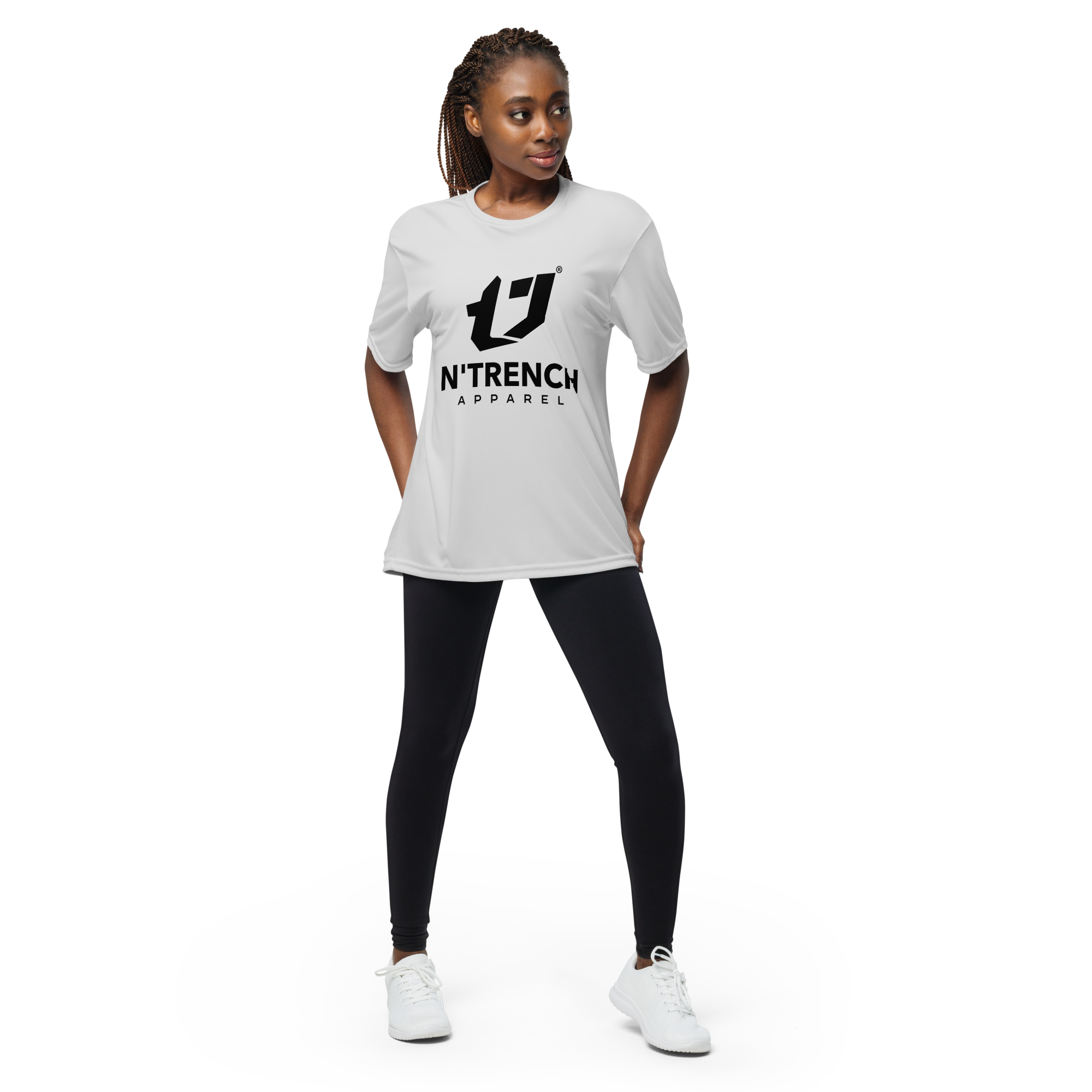 N'Trench Apparel Black Lettering unisex performance crew neck t-shirt 2