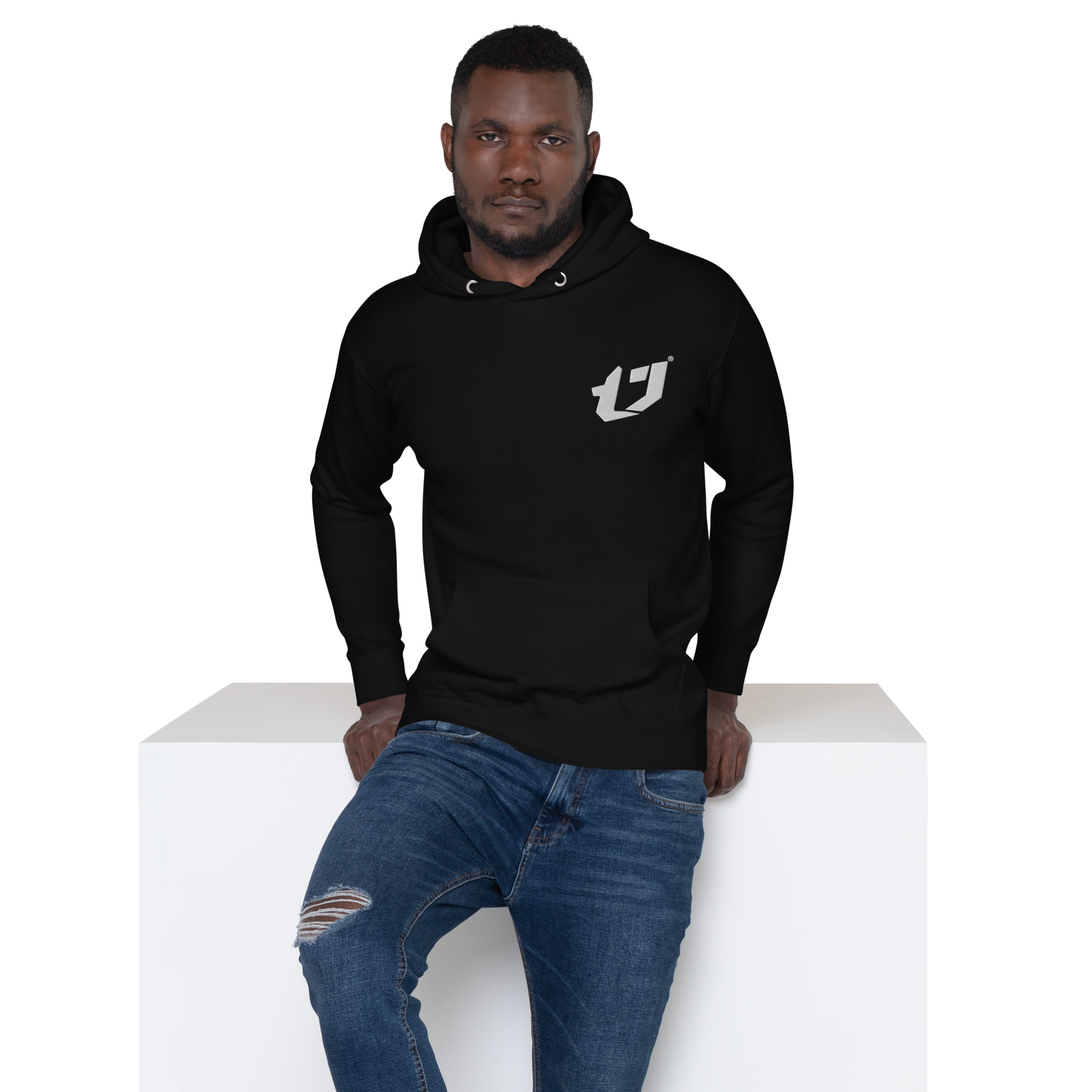 N'Trench Men/Guys embroidery White Logo Premium Hoodie