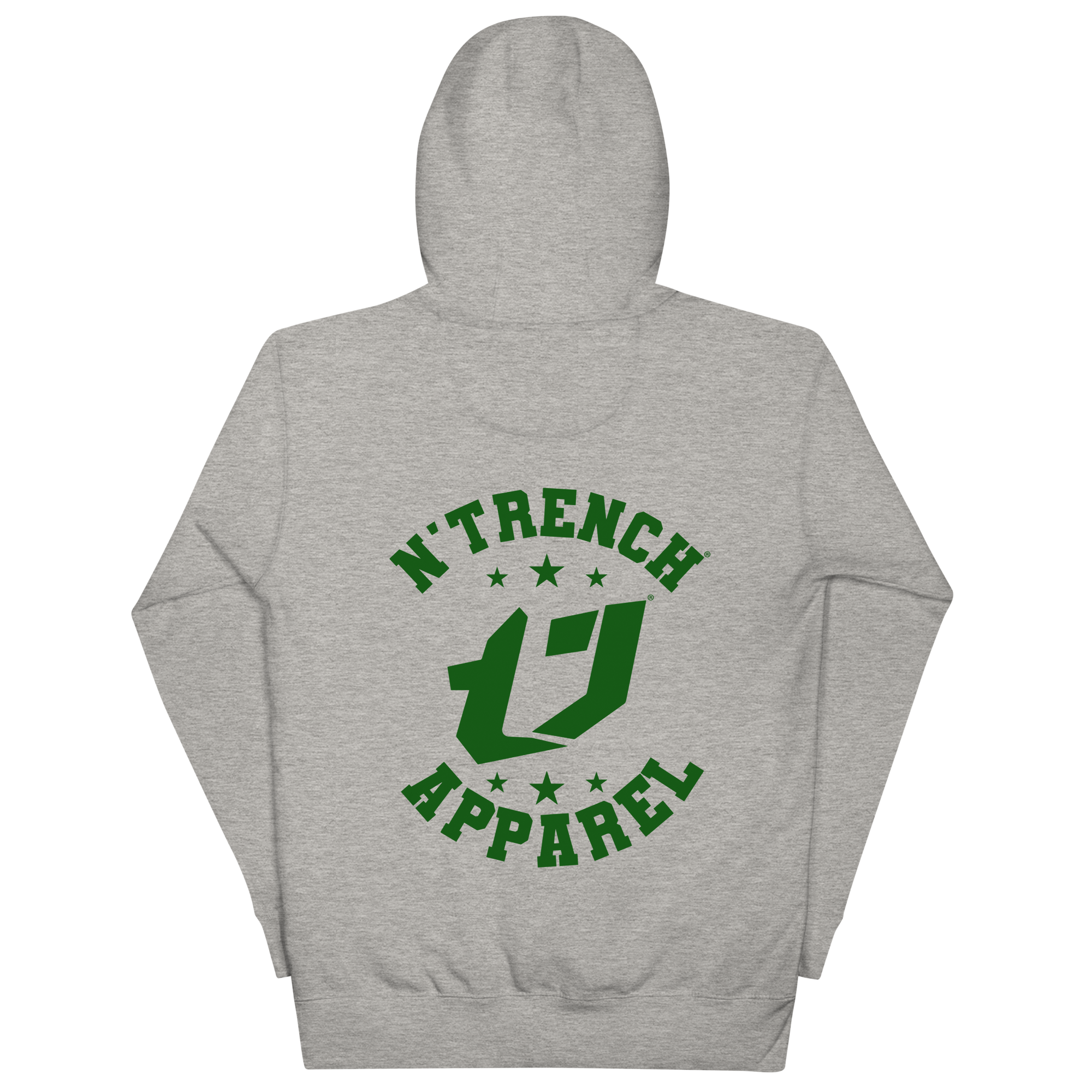 N'Trench Apparel Green Lettering Back Design Men/Guys Hoodie