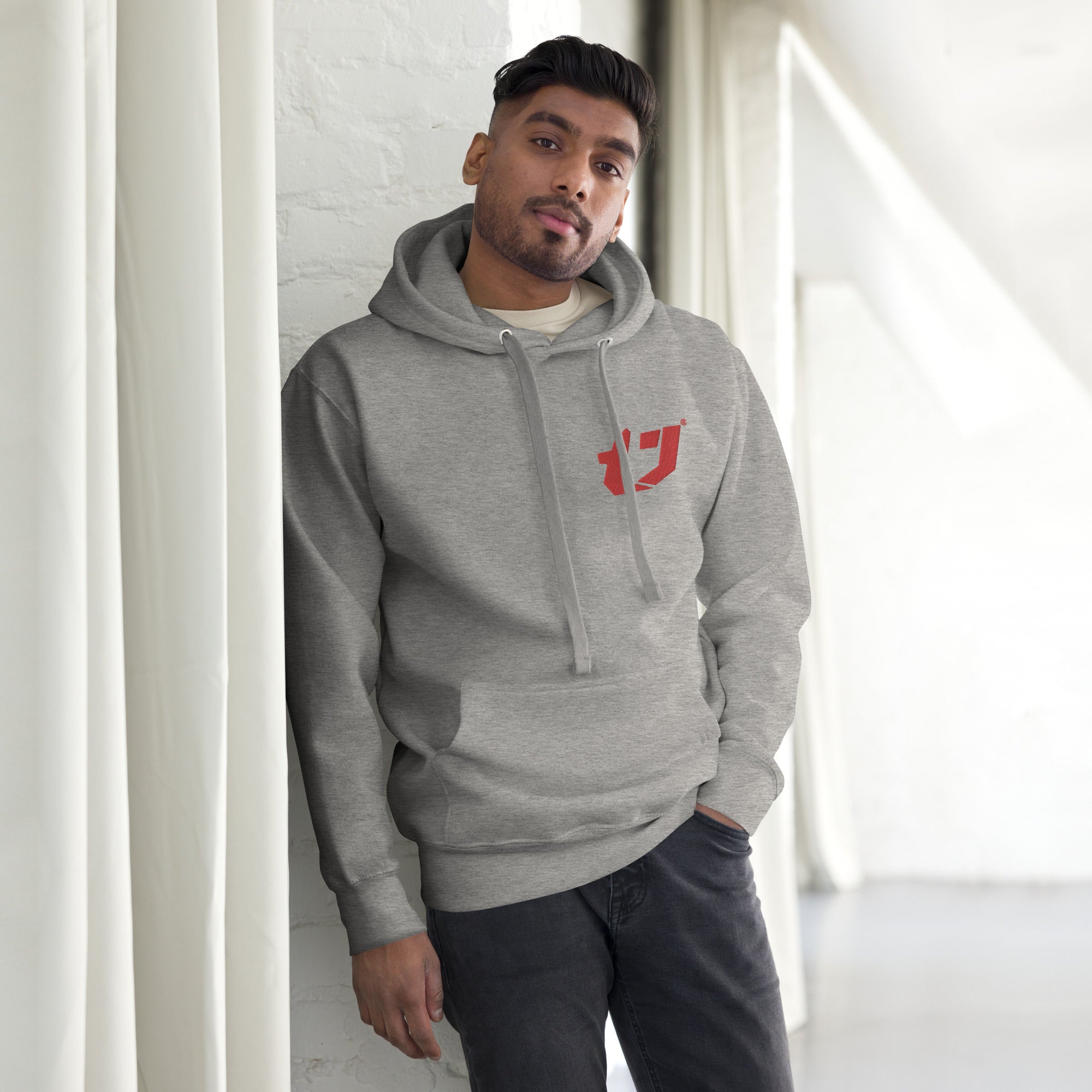 NTrench Red Logo Embroidery Men/Guys Hoodie