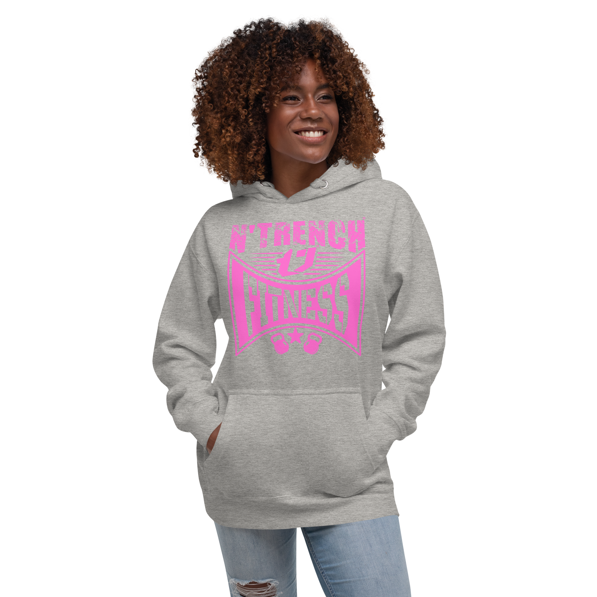 N'Trench Apparel Pink Lettering Work out Women/Ladies Hoodie