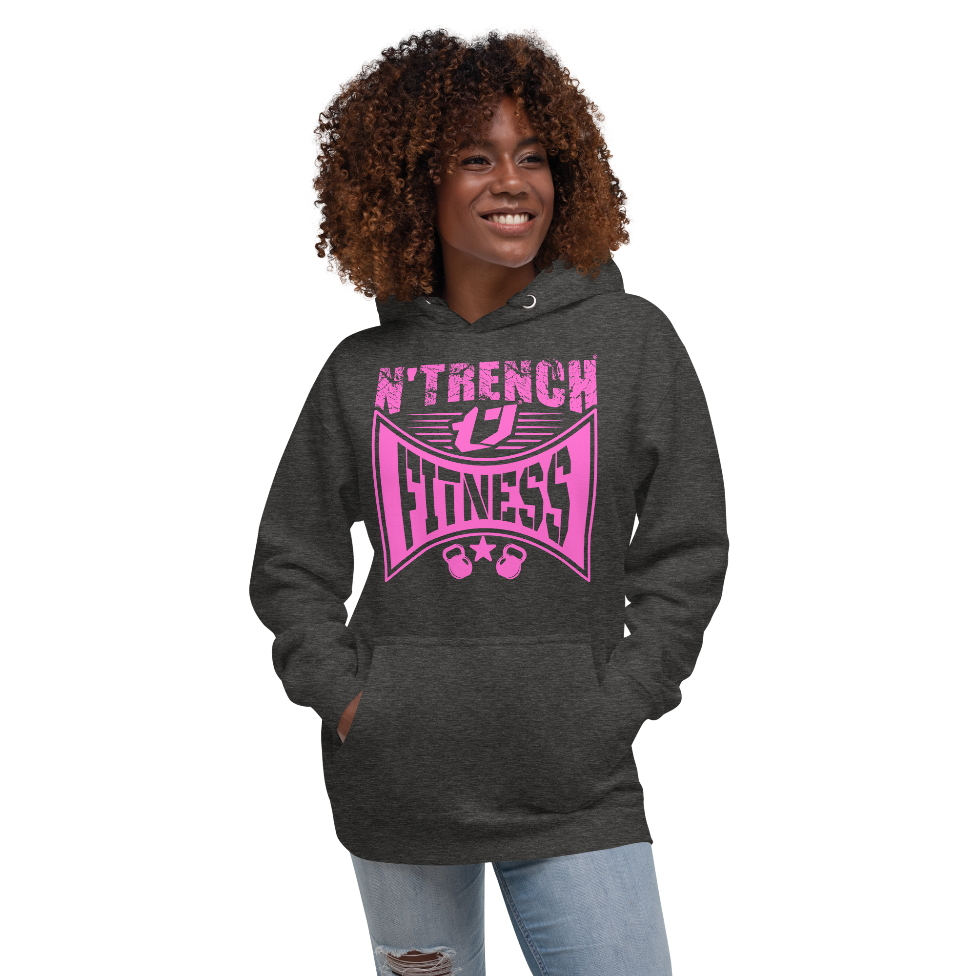 N'Trench Apparel Pink Lettering Work out Women/Ladies Hoodie