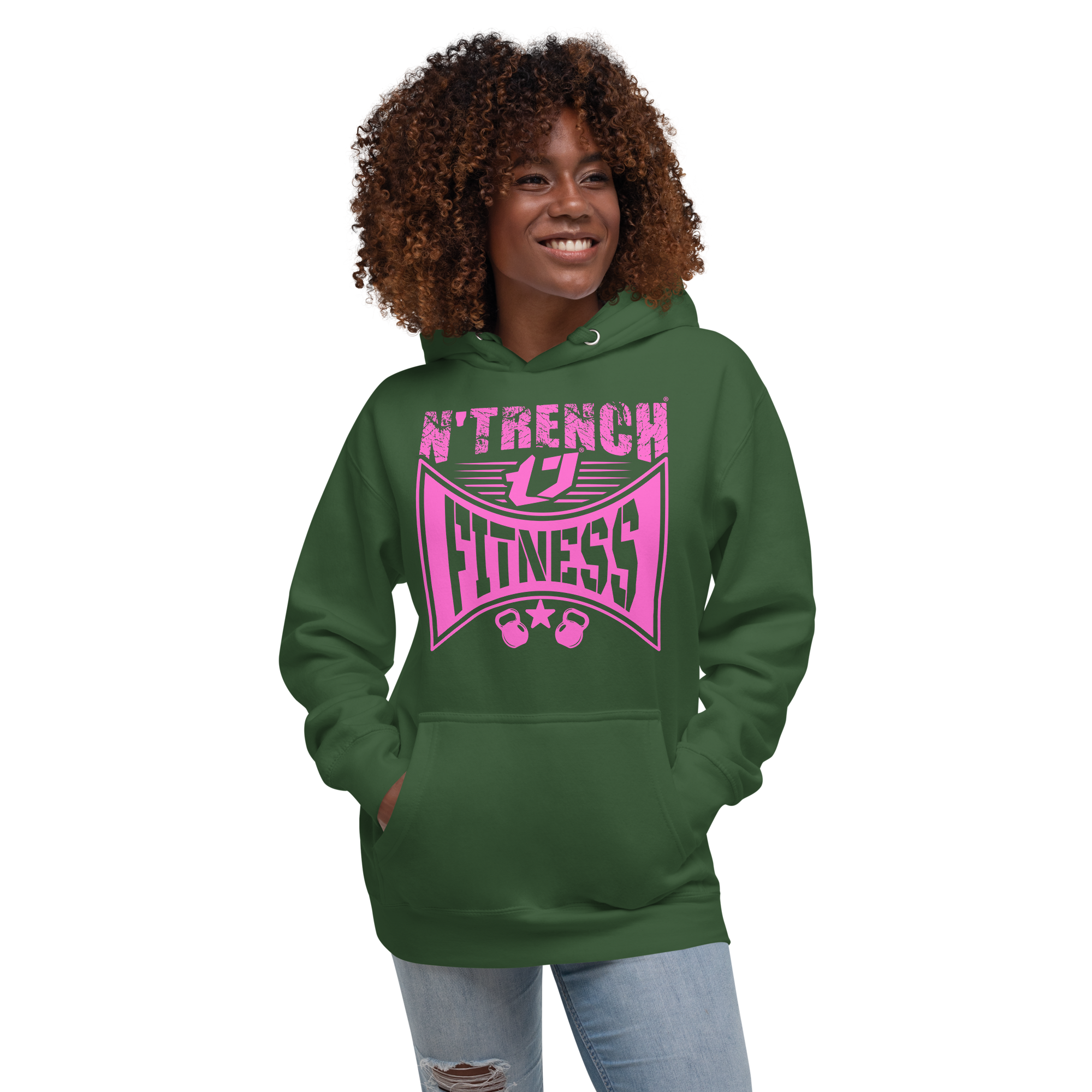 N'Trench Apparel Pink Lettering Work out Women/Ladies Hoodie