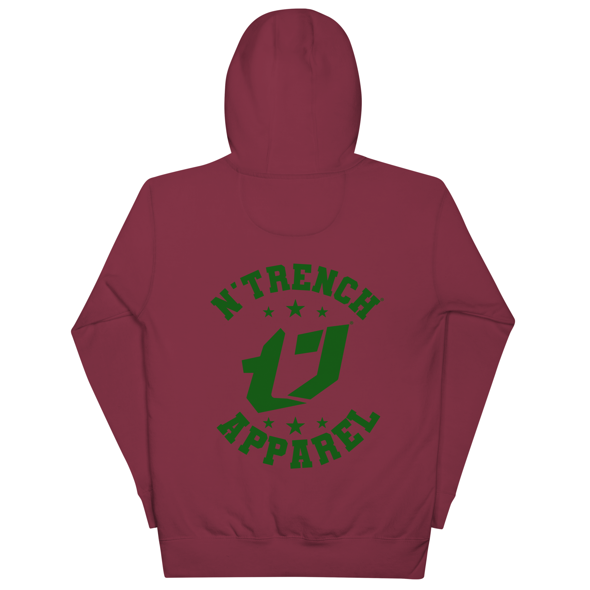 N'Trench Apparel Green Lettering Back Design Men/Guys Hoodie