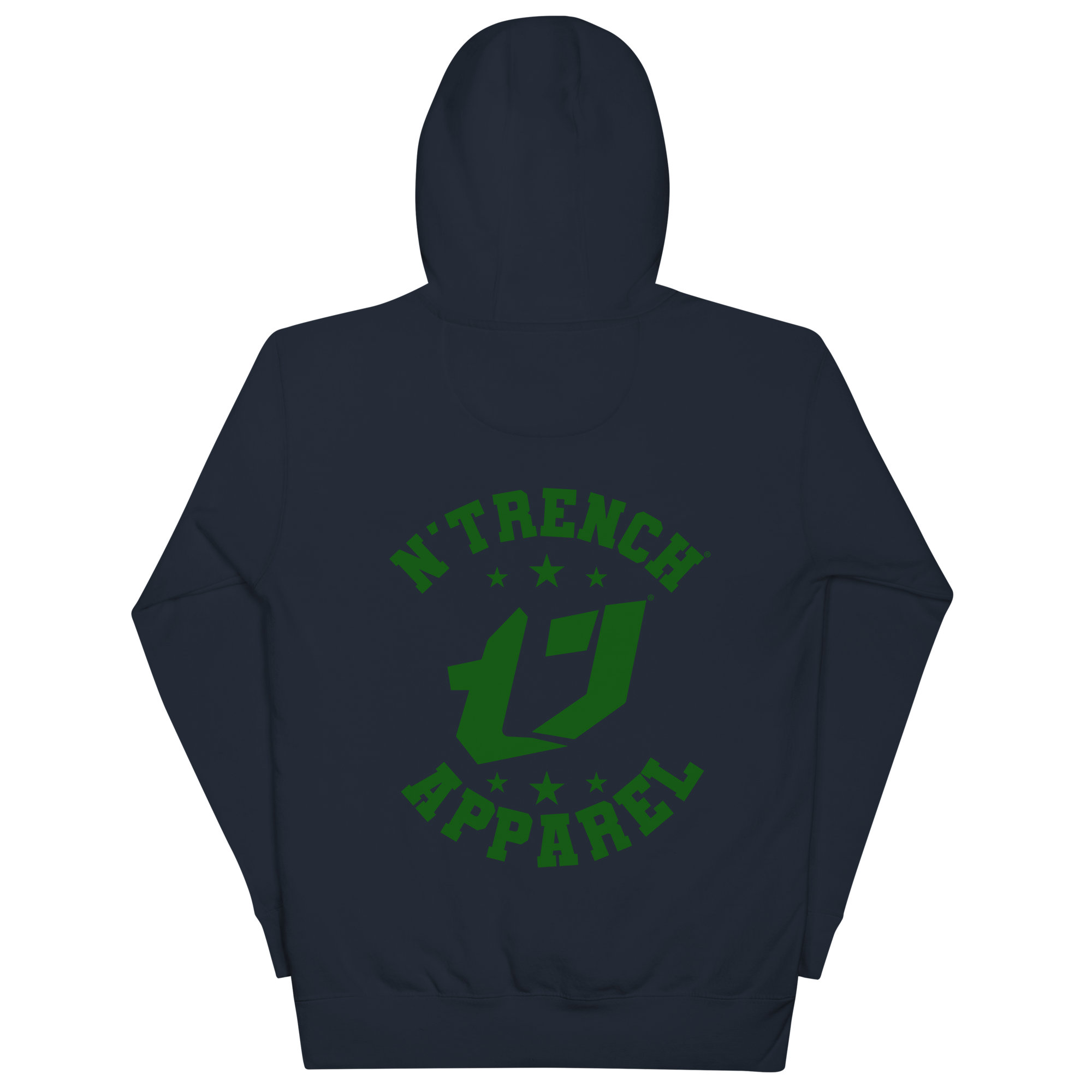 N'Trench Apparel Green Lettering Back Design Men/Guys Hoodie