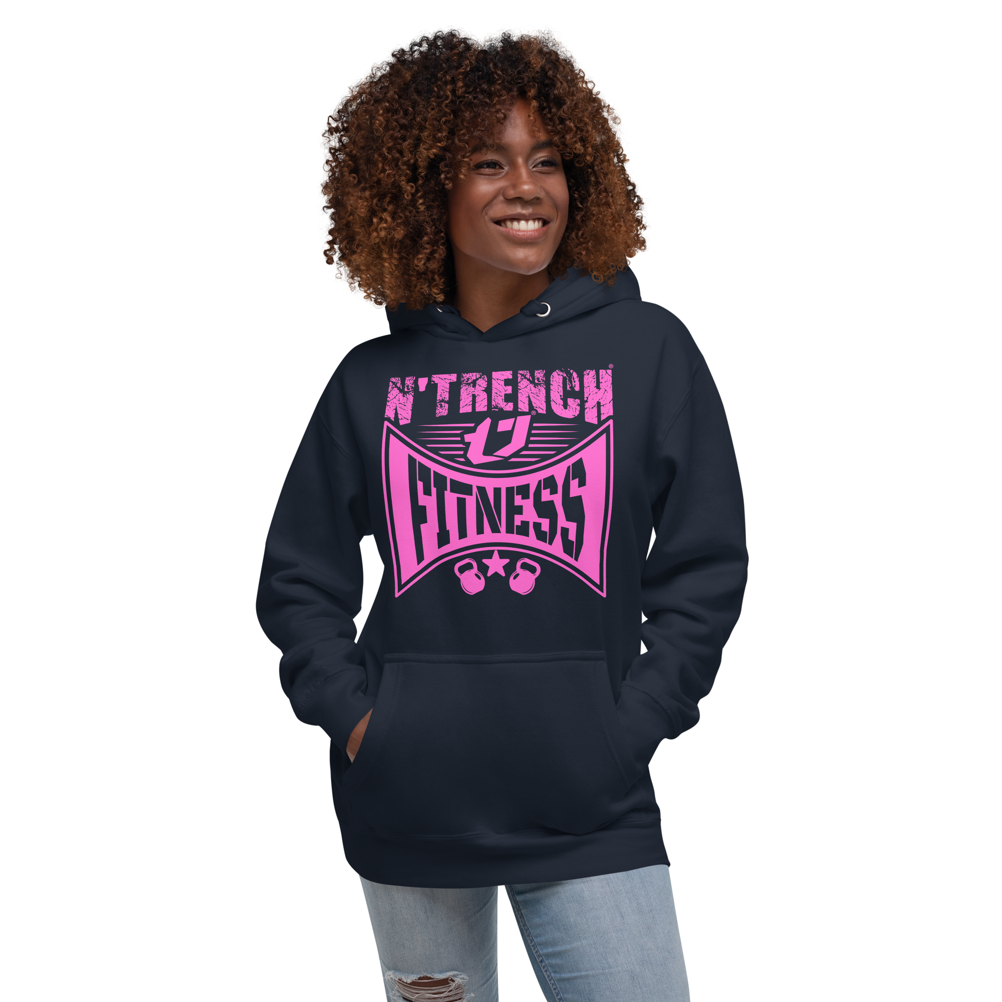 N'Trench Apparel Pink Lettering Work out Women/Ladies Hoodie