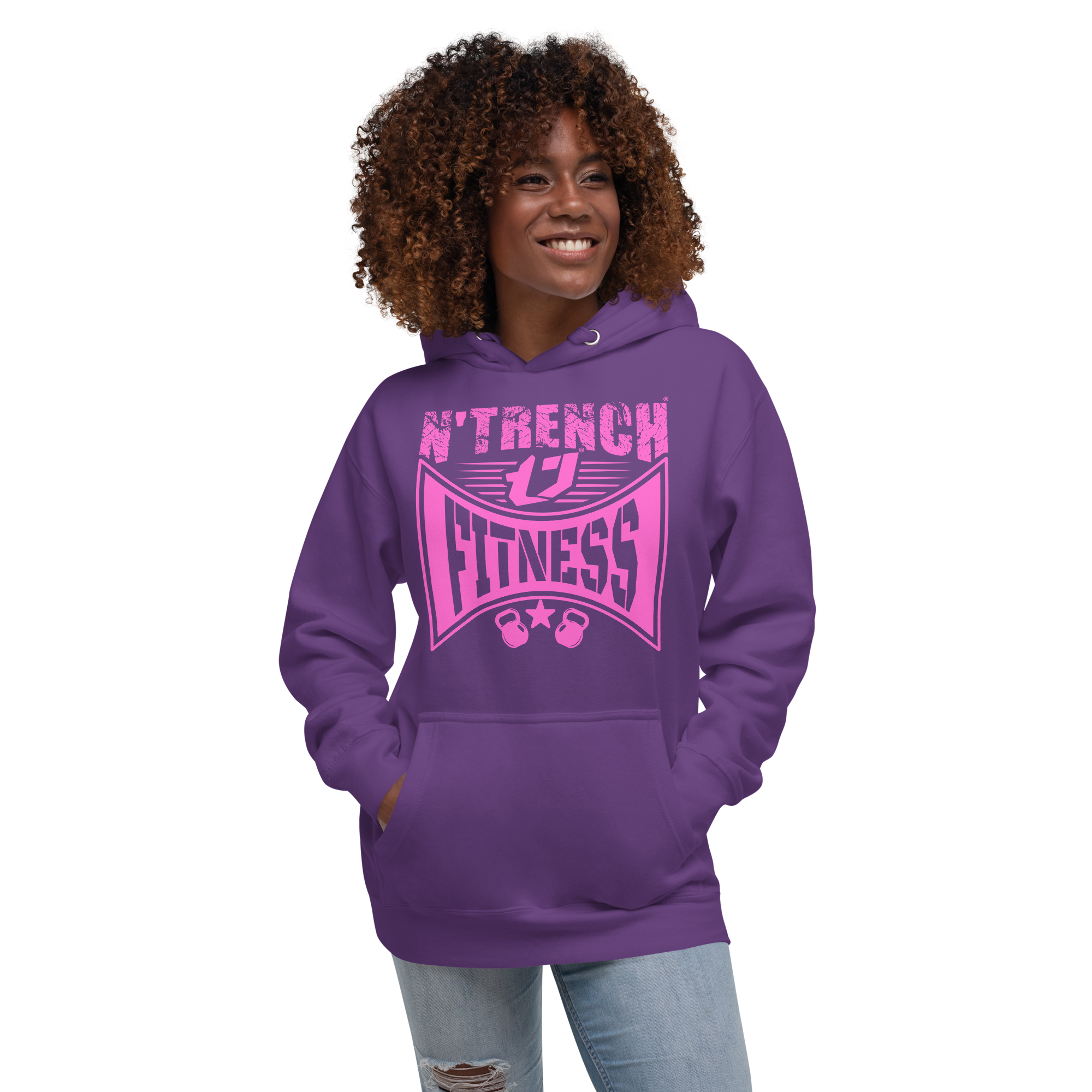 N'Trench Apparel Pink Lettering Work out Women/Ladies Hoodie