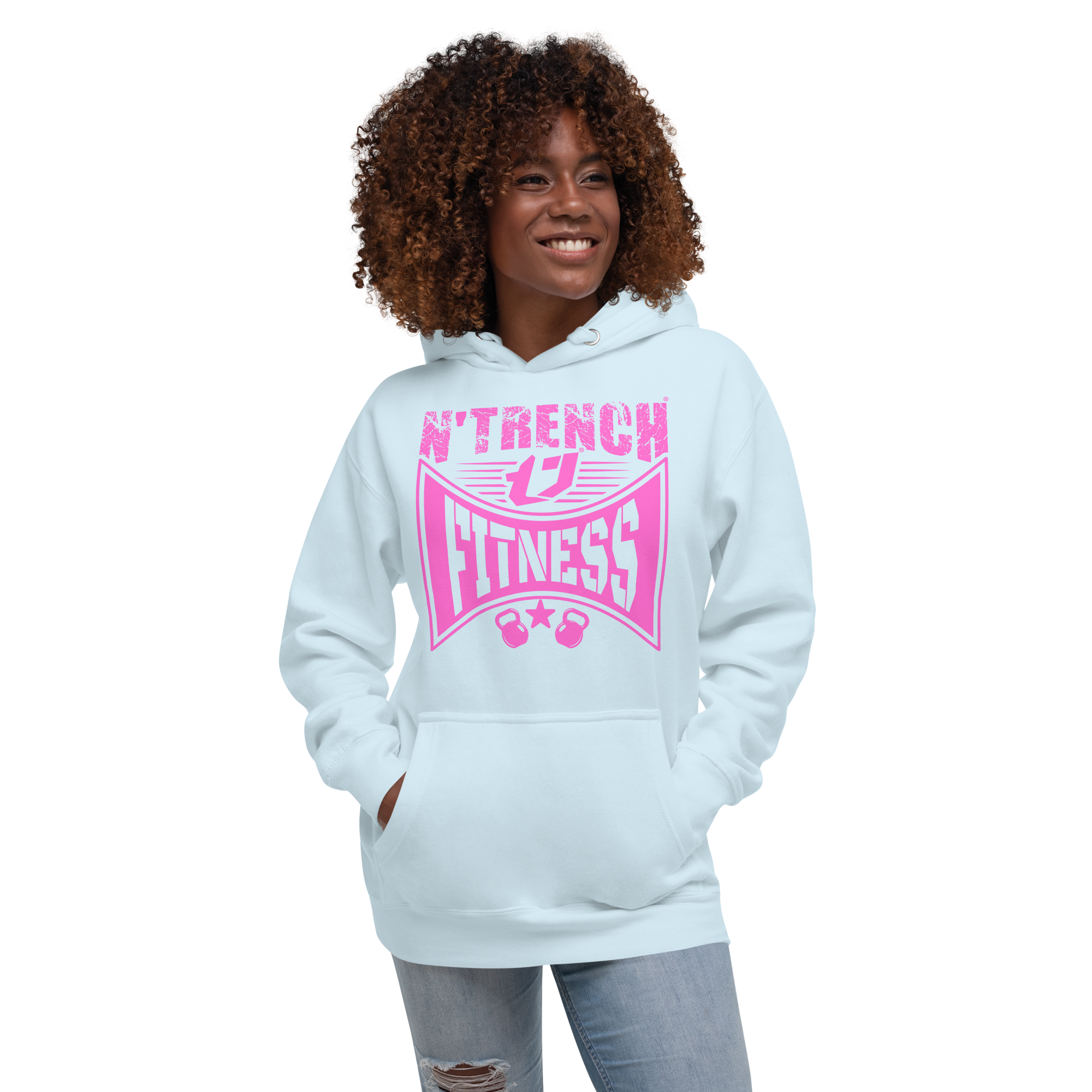 N'Trench Apparel Pink Lettering Work out Women/Ladies Hoodie