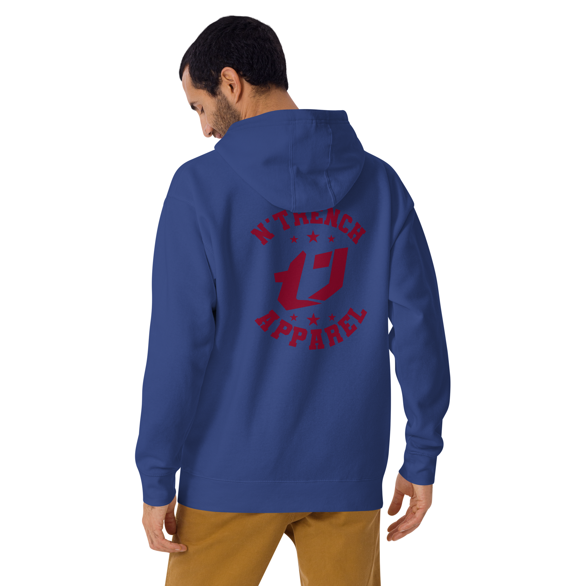 N'Trench Apparel Burgundy Logo And Font Back design Unisex Hoodie