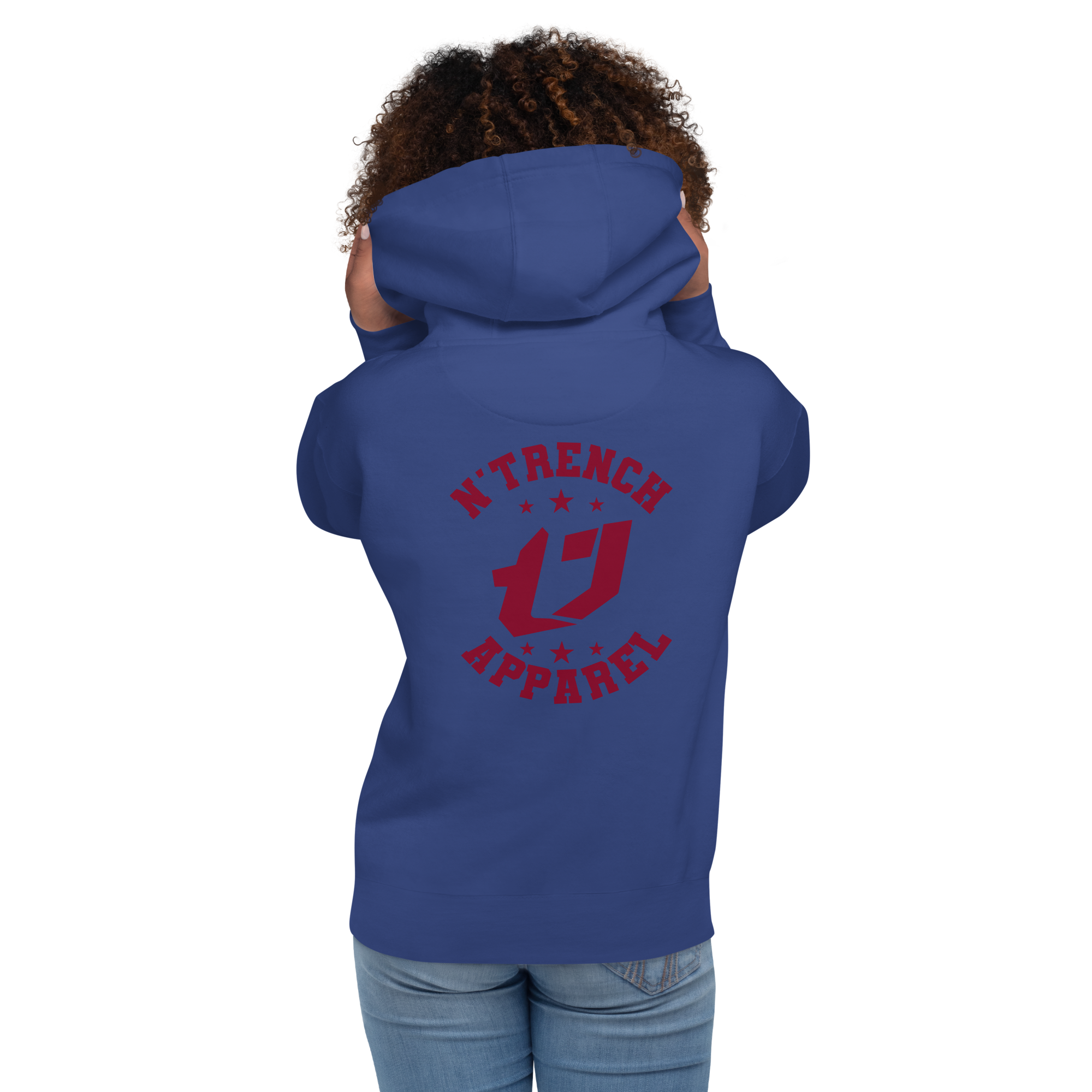 N'Trench Apparel Burgundy Logo And Font Back design Unisex Hoodi