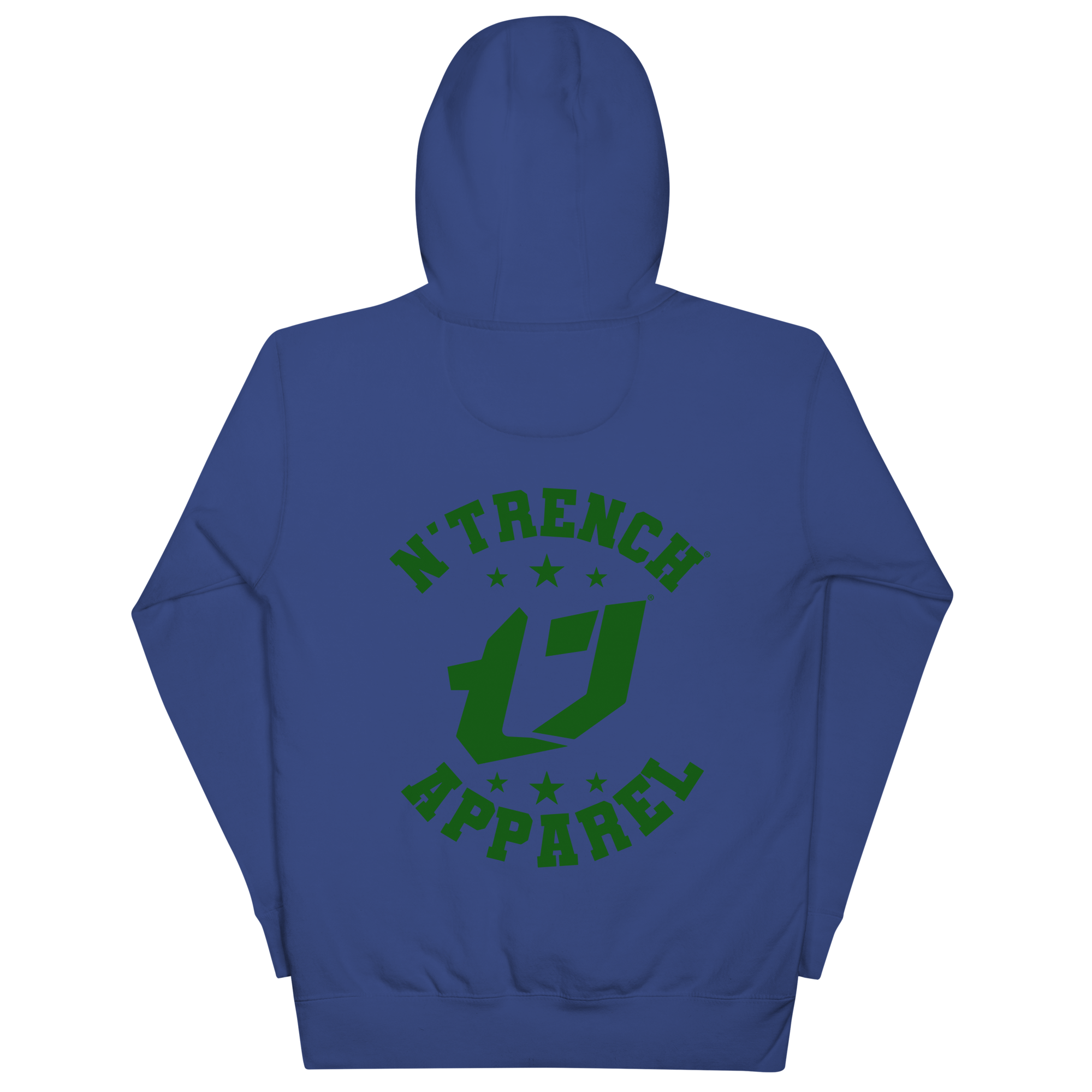 N'Trench Apparel Green Lettering Back Design Men/Guys Hoodie