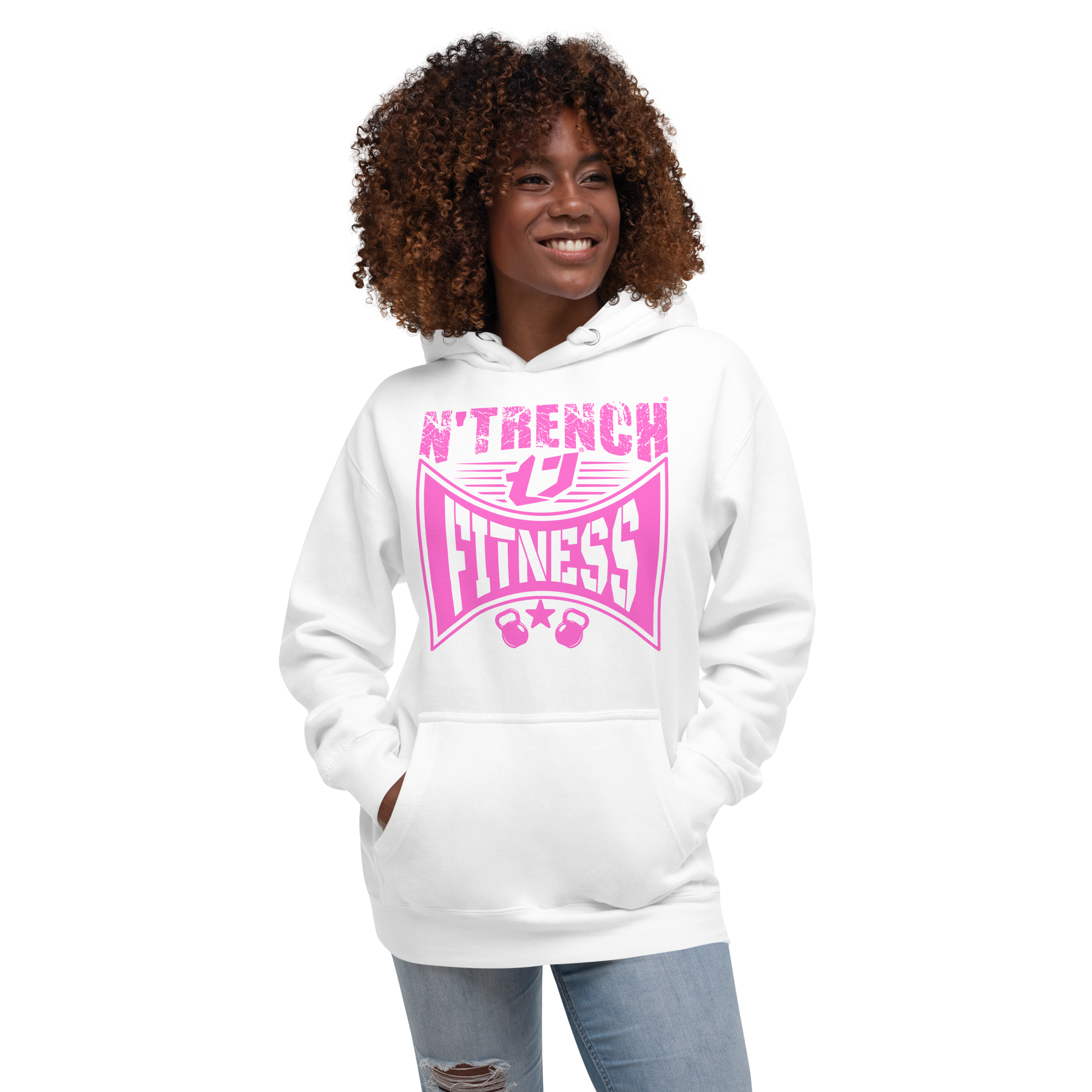 N'Trench Apparel Pink Lettering Work out Women/Ladies Hoodie