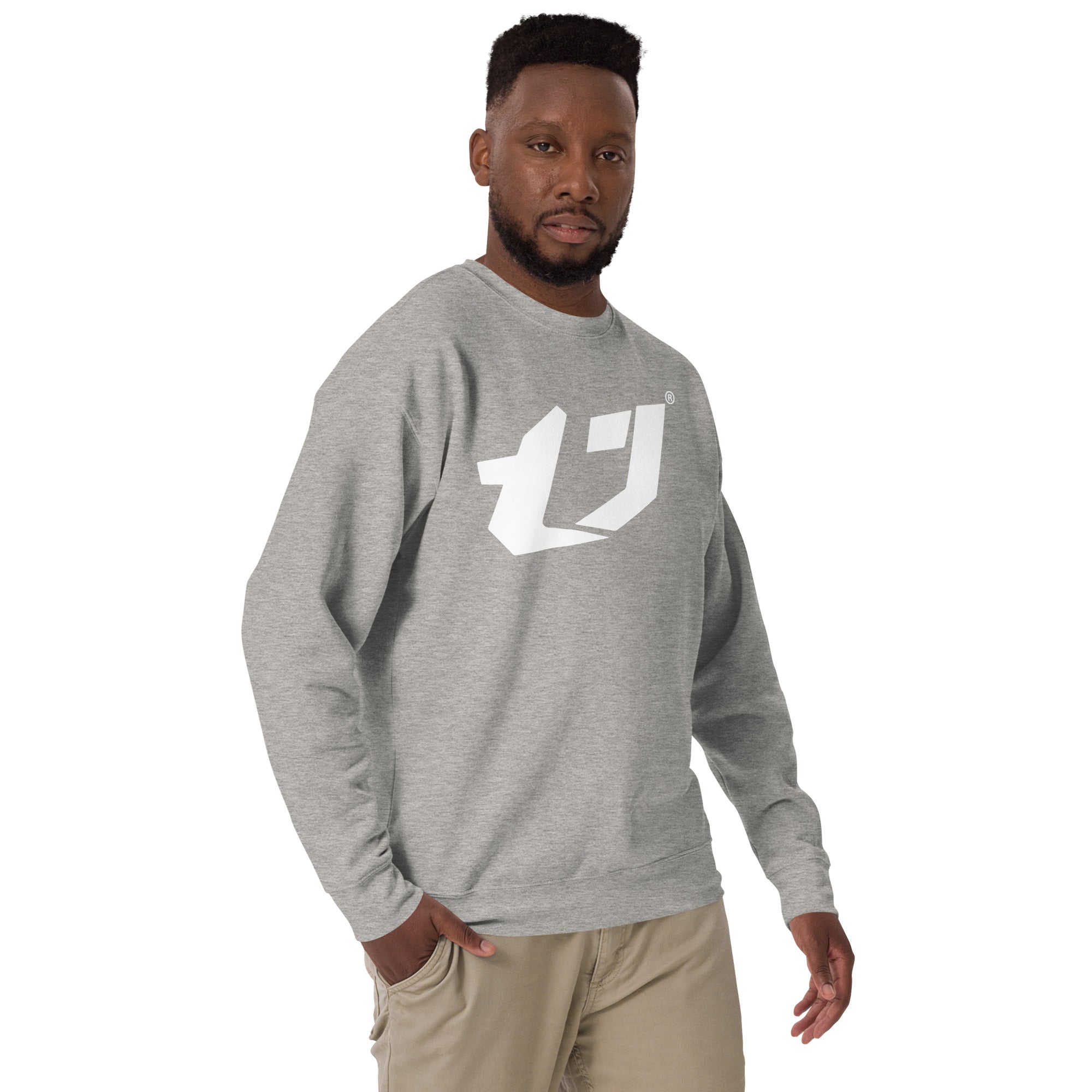 N'Trench Men/Guys White Large Logo Premium Sweatshirt