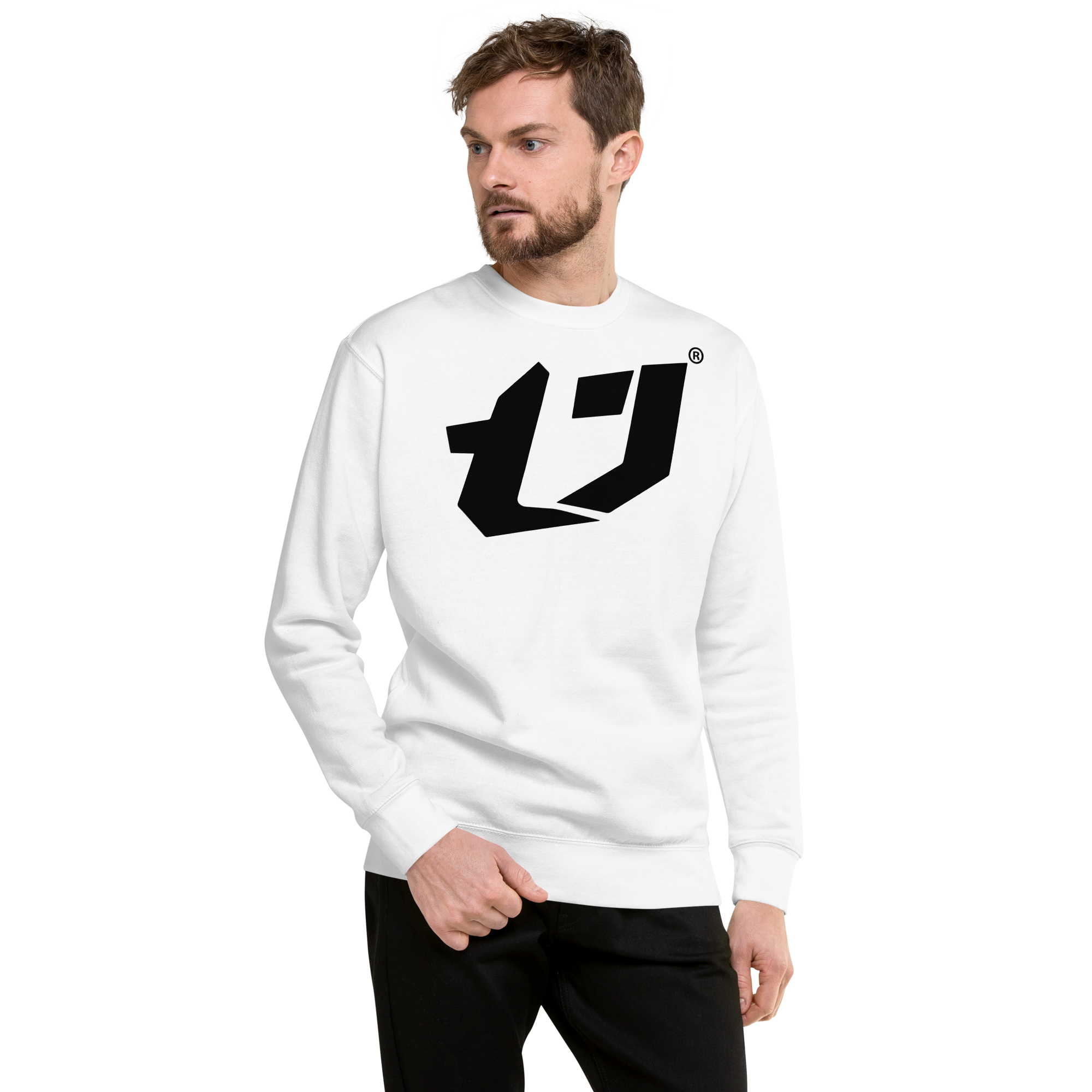 N'Trench Men/Guys Black Large Logo Premium Sweatshirt copy