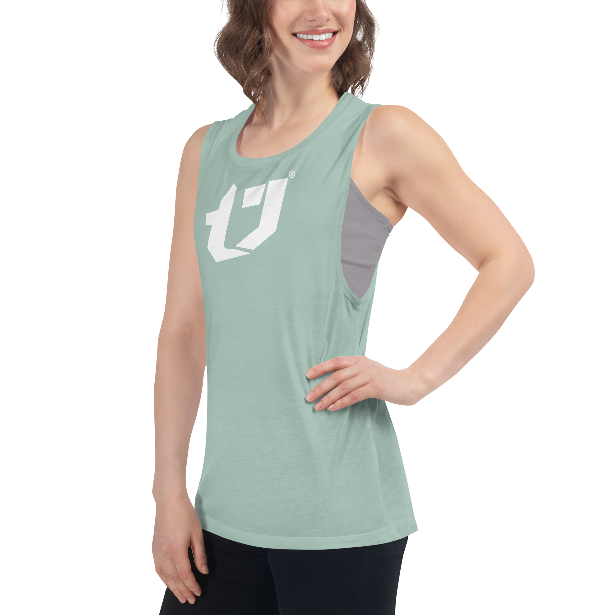 N'Trench White Logo Women/Ladies Muscle Tank