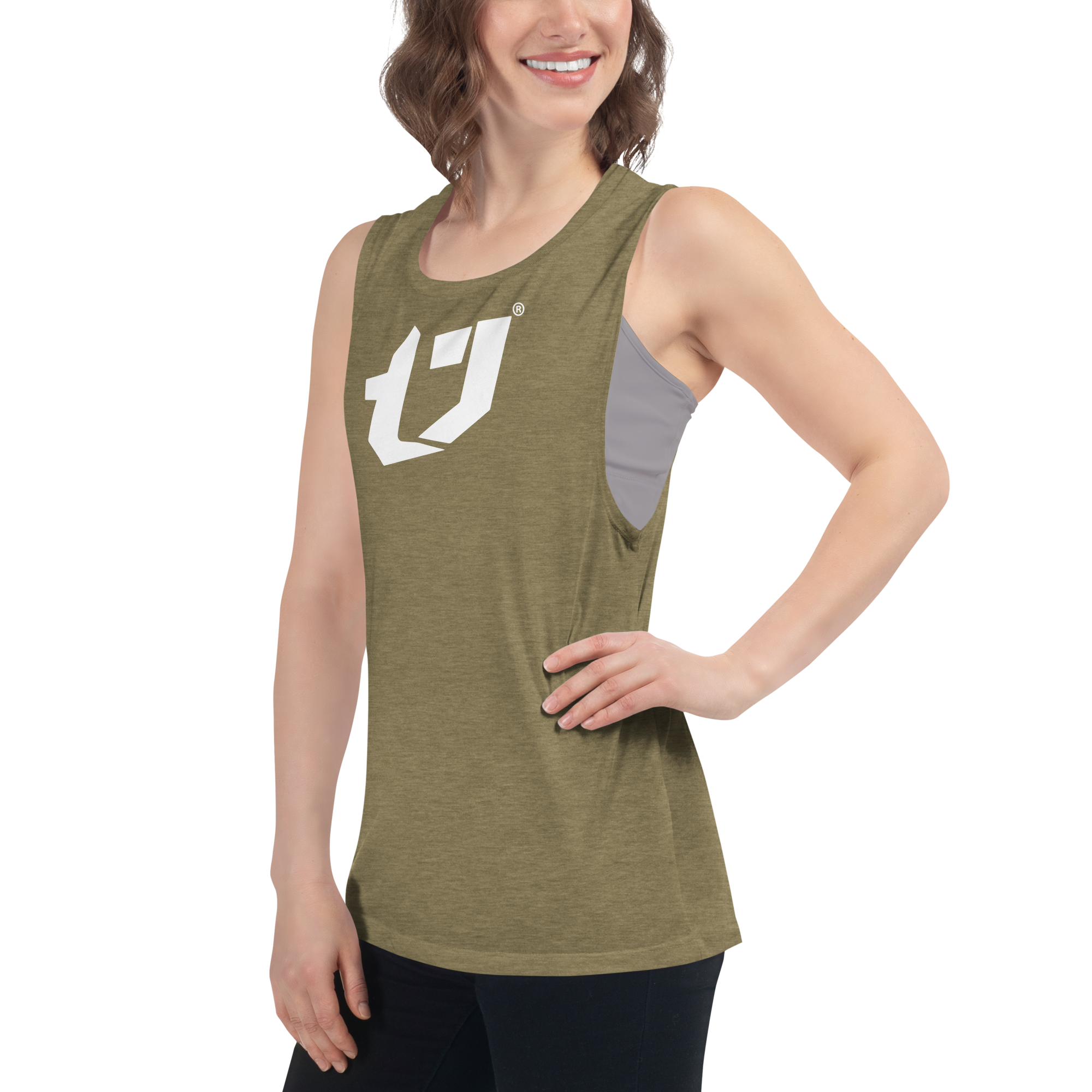 N'Trench White Logo Women/Ladies Muscle Tank