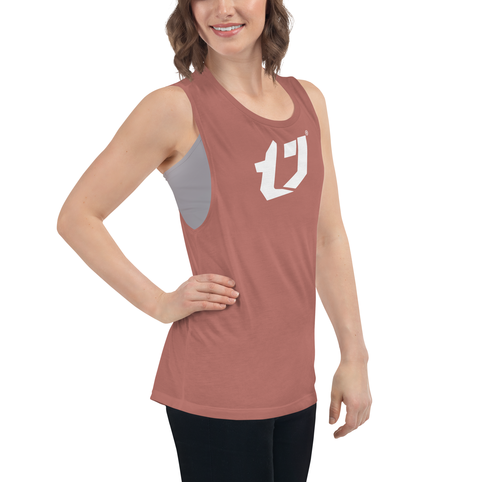 N'Trench White Logo Women/Ladies Muscle Tank