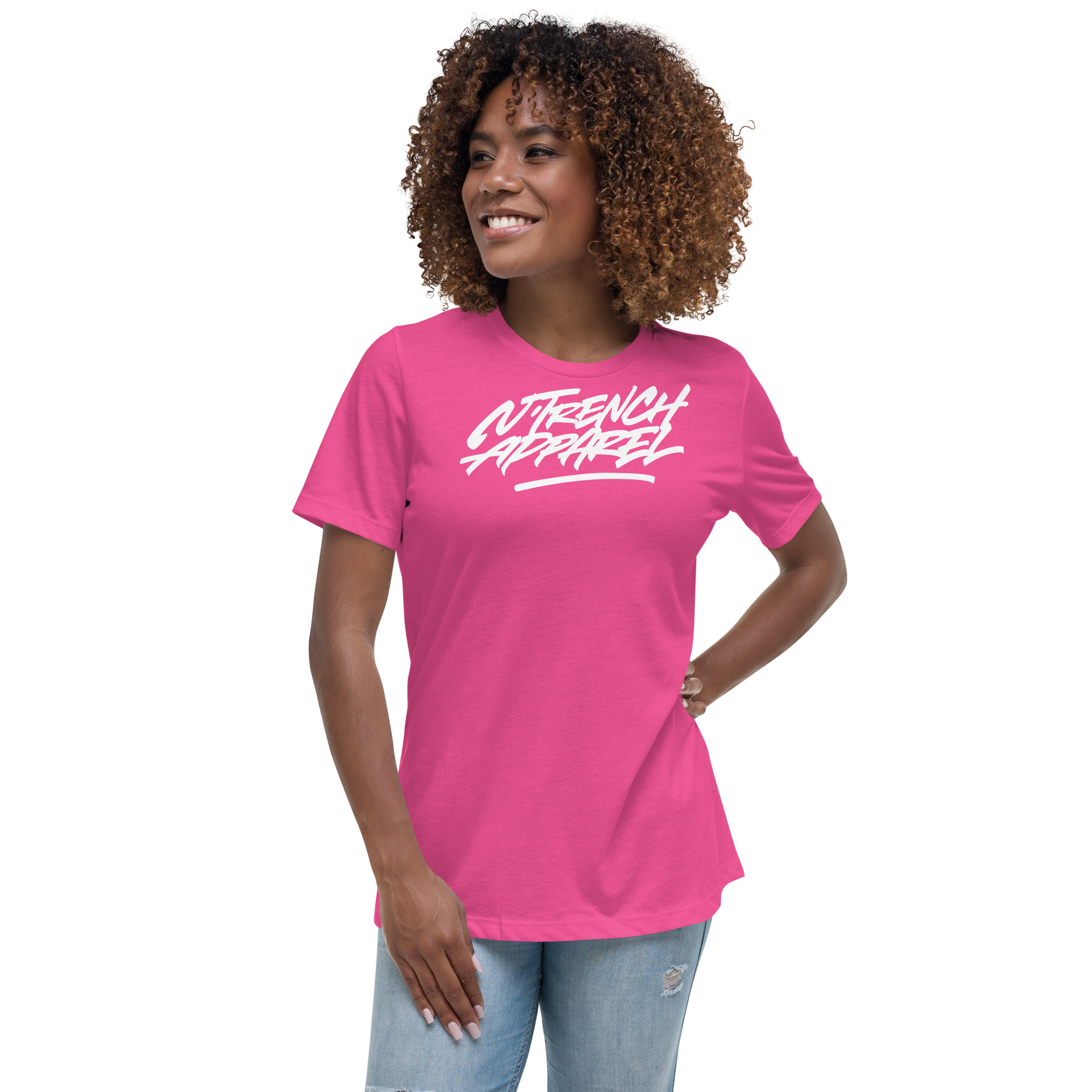 N'Trench White Lettering Women/Ladies Relaxed T-Shirt