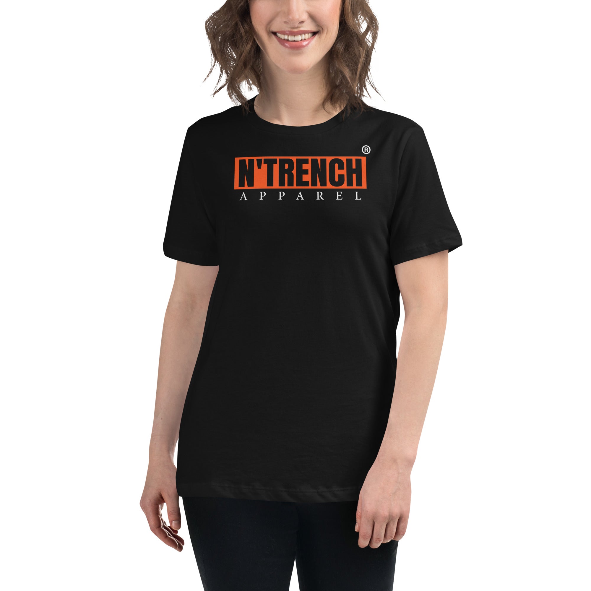 N'Trench Orange Lettering Design Women/Ladies  Relaxed T-Shirt