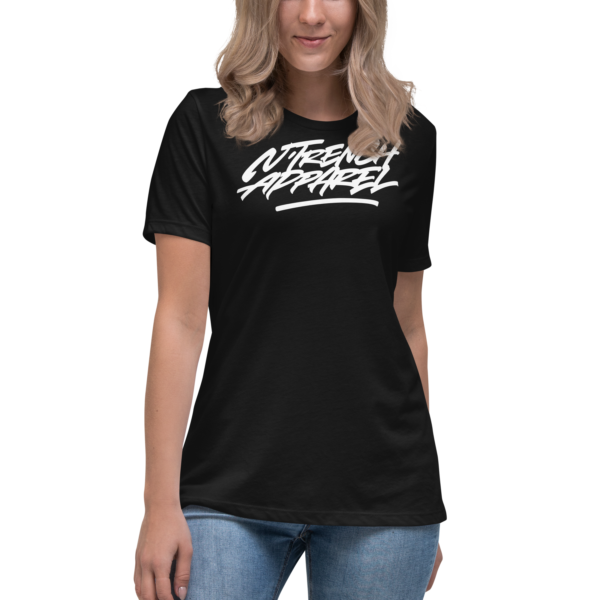 N'Trench White Lettering Women/Ladies Relaxed T-Shirt