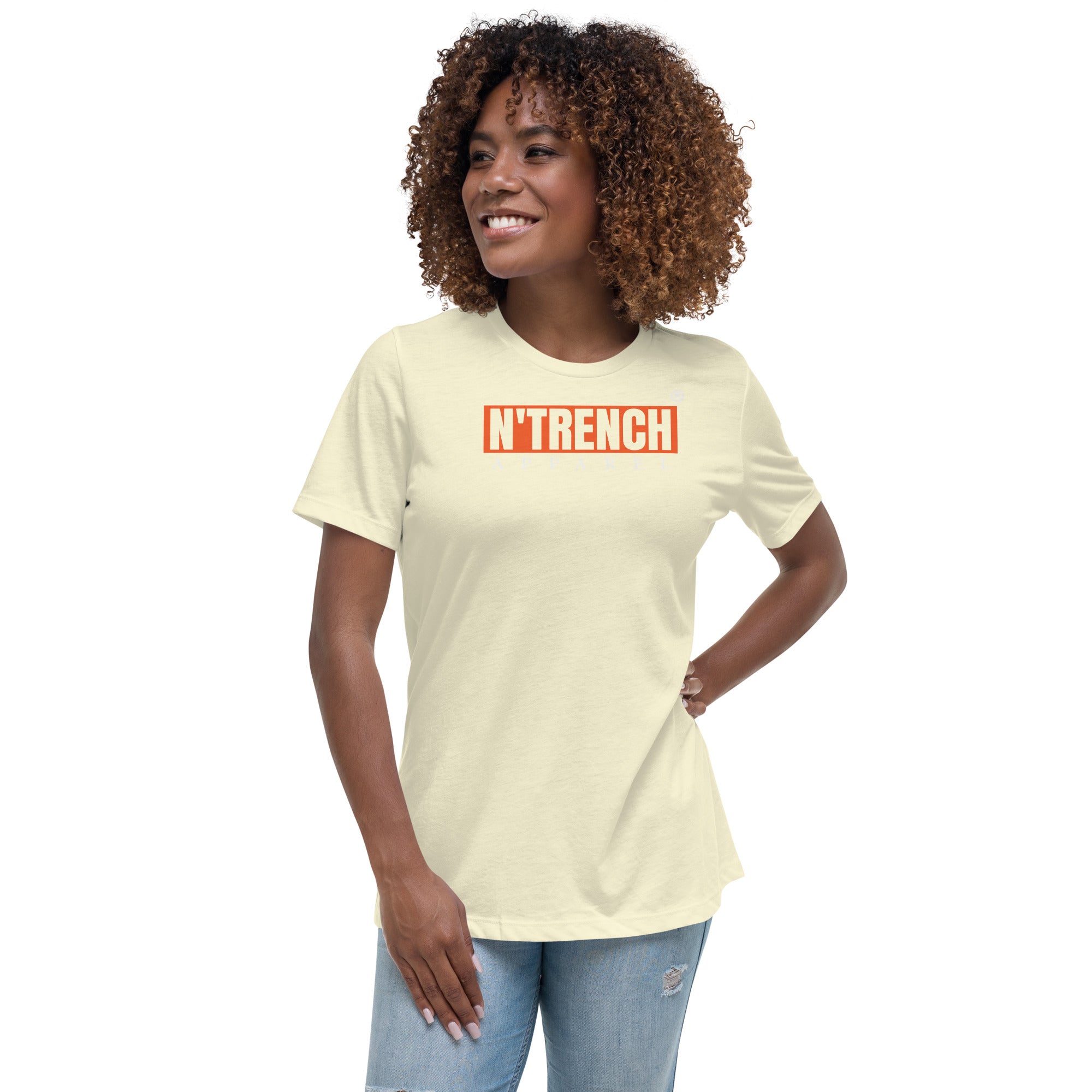 N'Trench Orange Lettering Design Women/Ladies  Relaxed T-Shirt