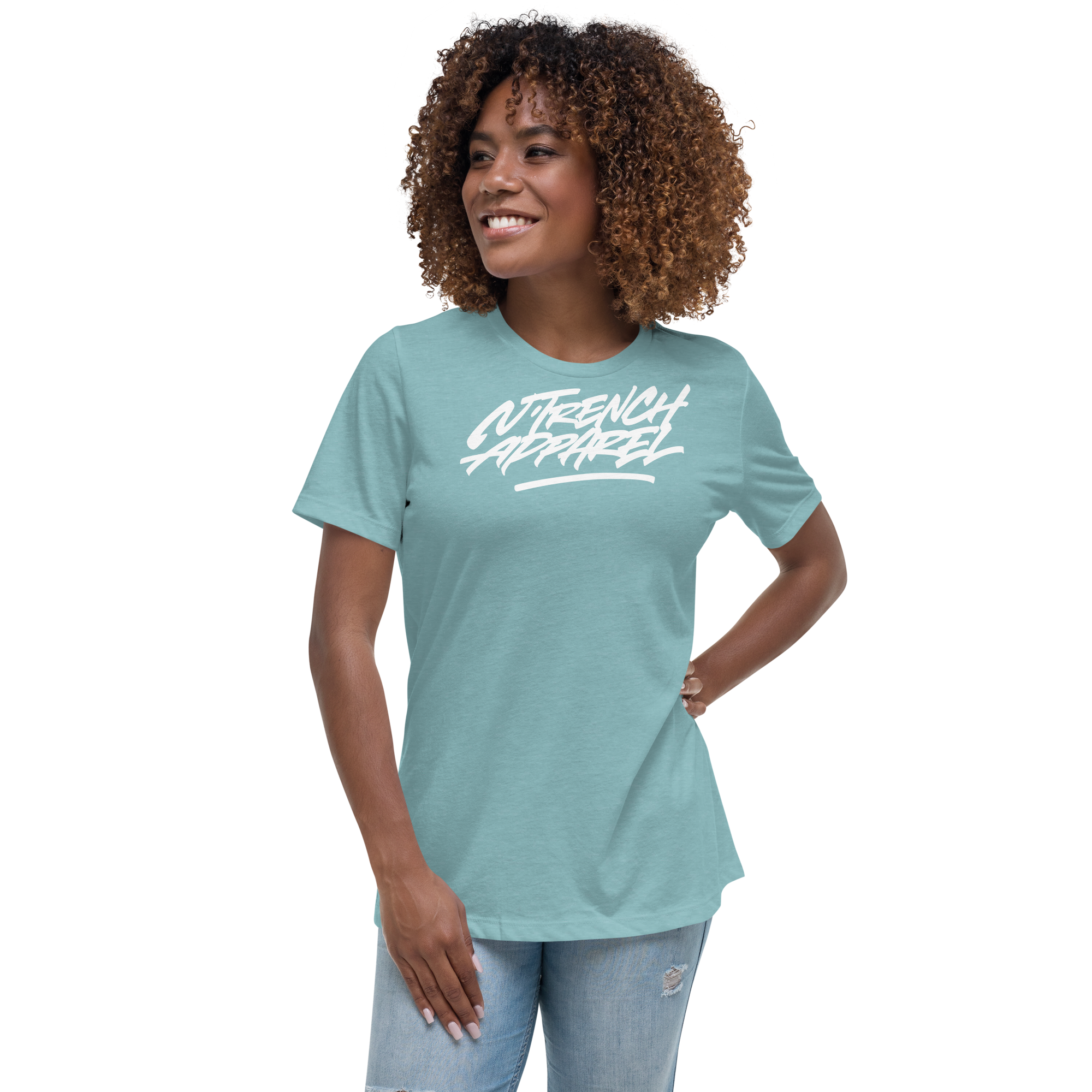 N'Trench White Lettering Women/Ladies Relaxed T-Shirt