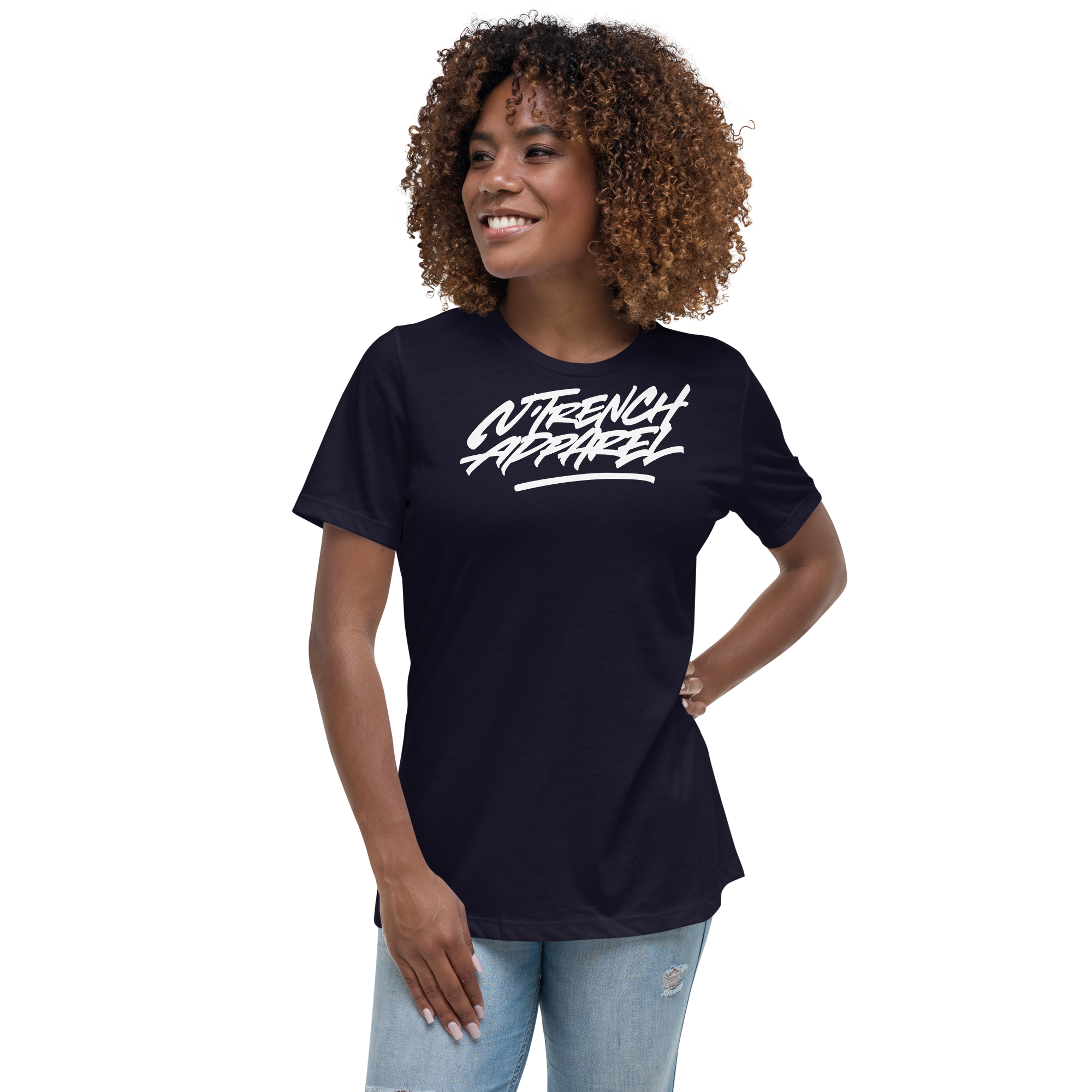 N'Trench White Lettering Women/Ladies Relaxed T-Shirt