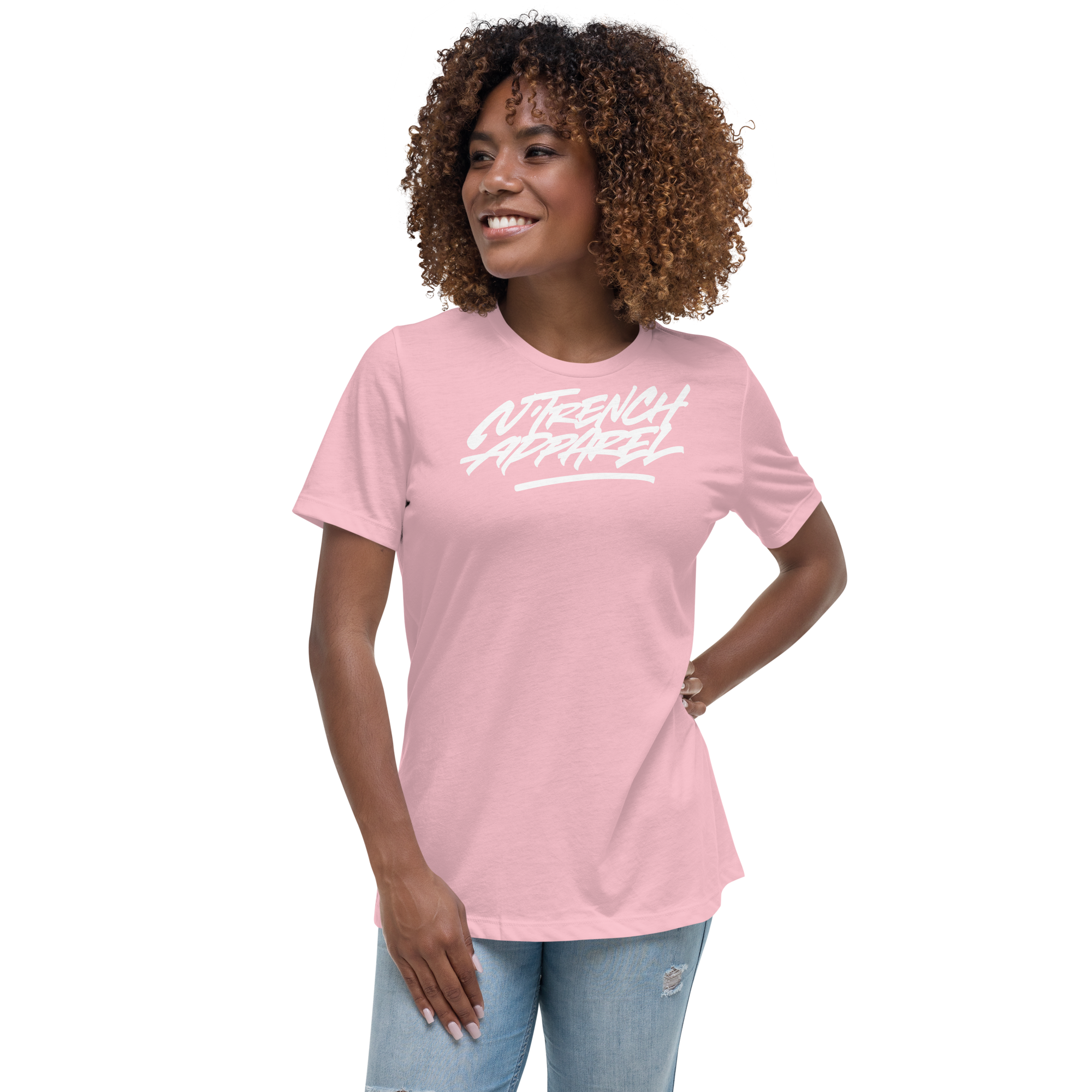 N'Trench White Lettering Women/Ladies Relaxed T-Shirt