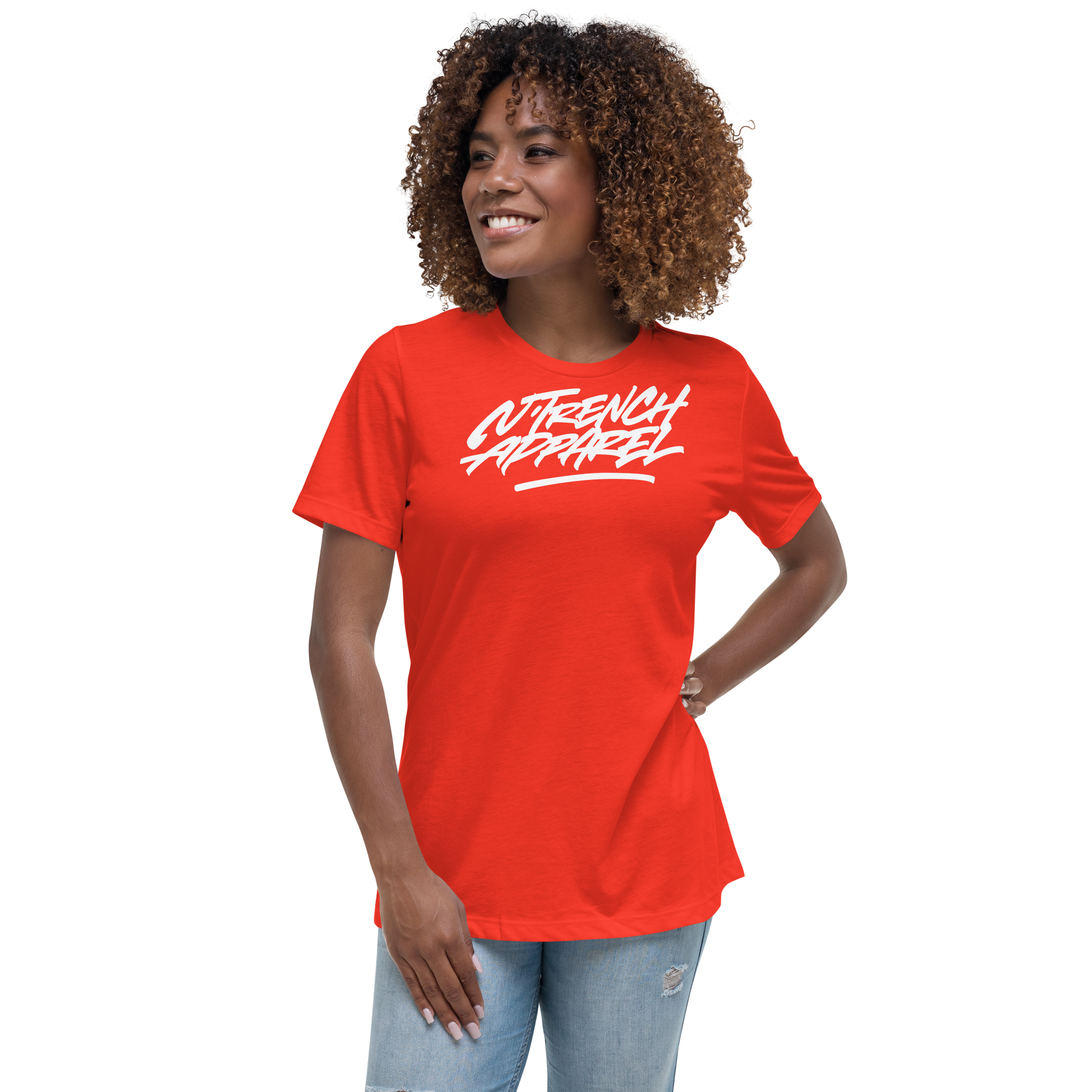 N'Trench White Lettering Women/Ladies Relaxed T-Shirt