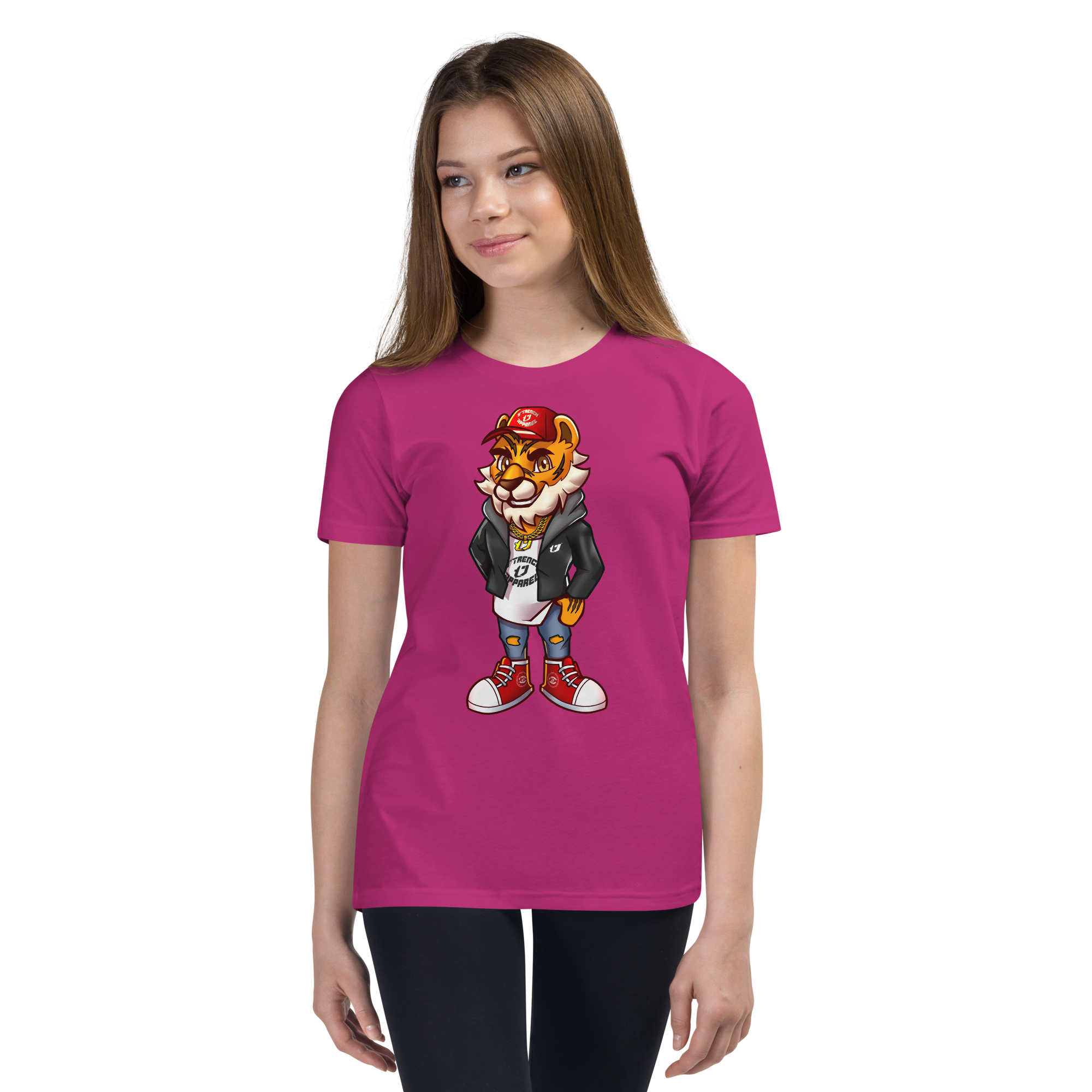 Kids And Youth Tiger Design Short Sleeve T-Shirt