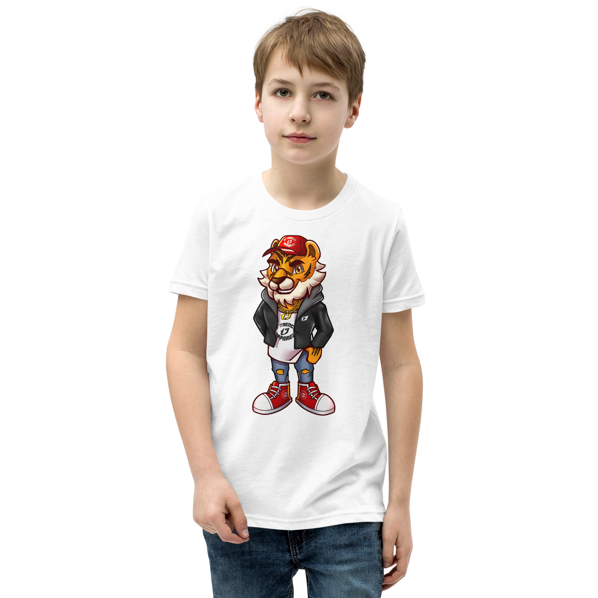 Kids And Youth Tiger Design Short Sleeve T-Shirt